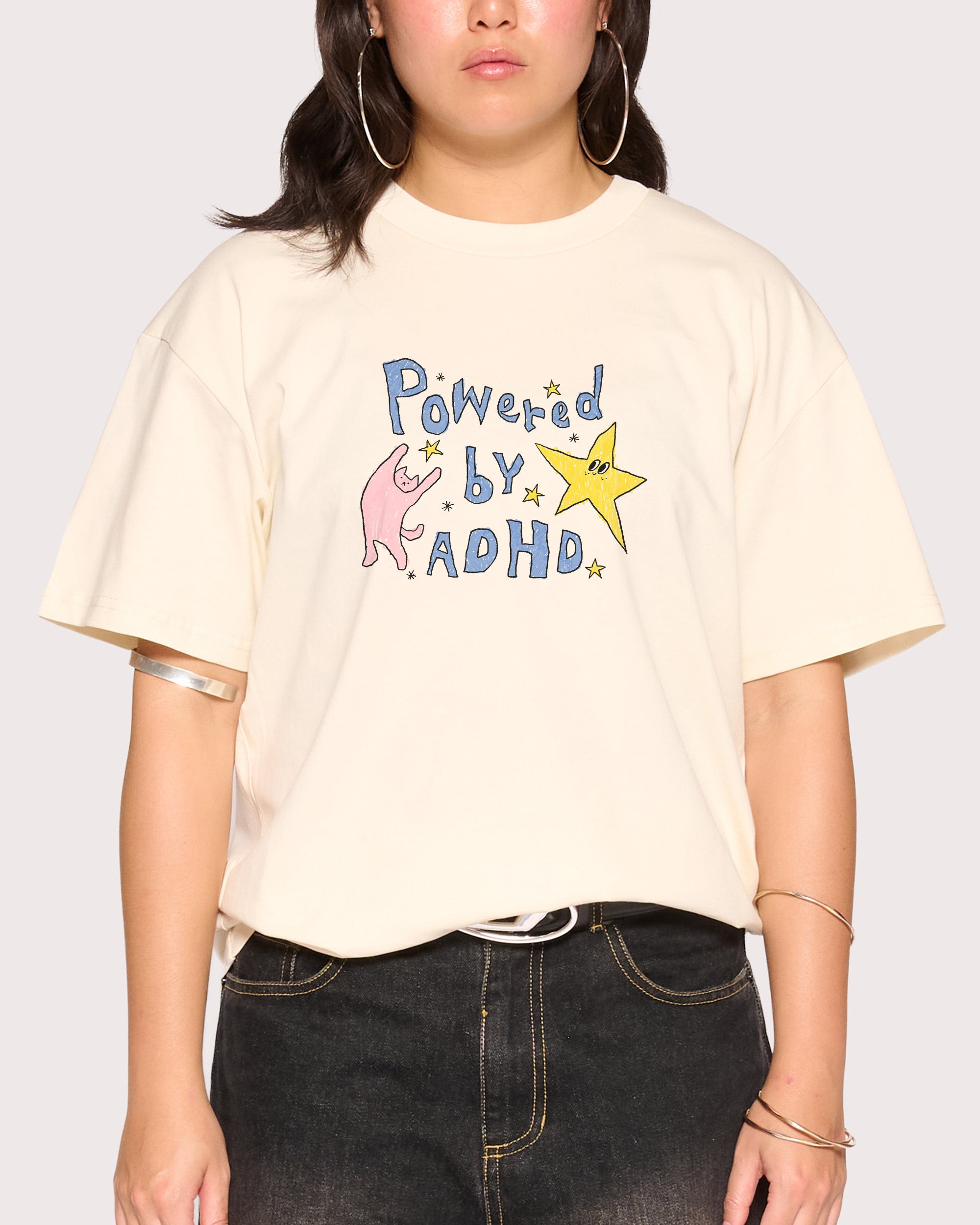 Powered by ADHD Natural T-Shirt