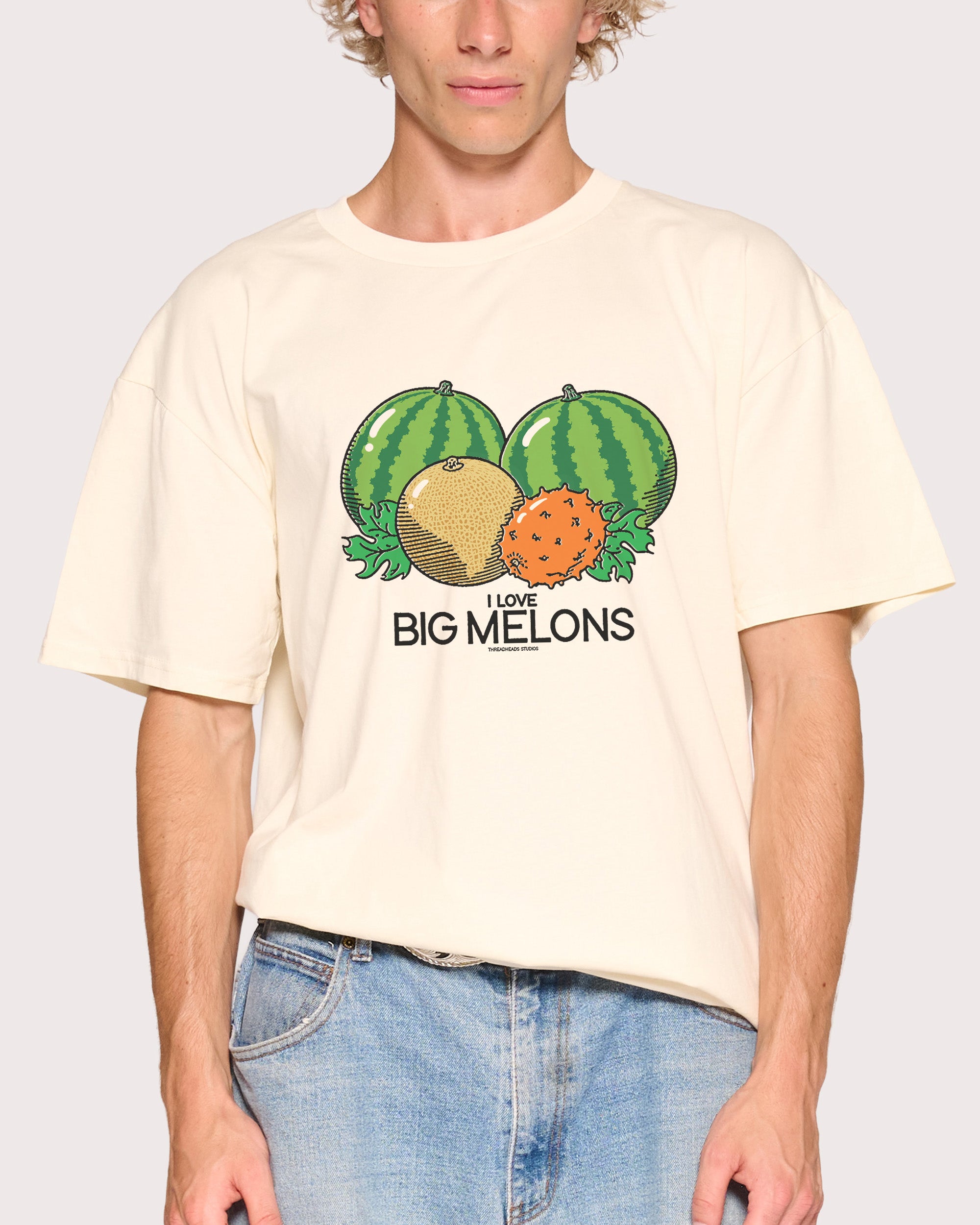 I Love Big Melons Natural T-Shirt