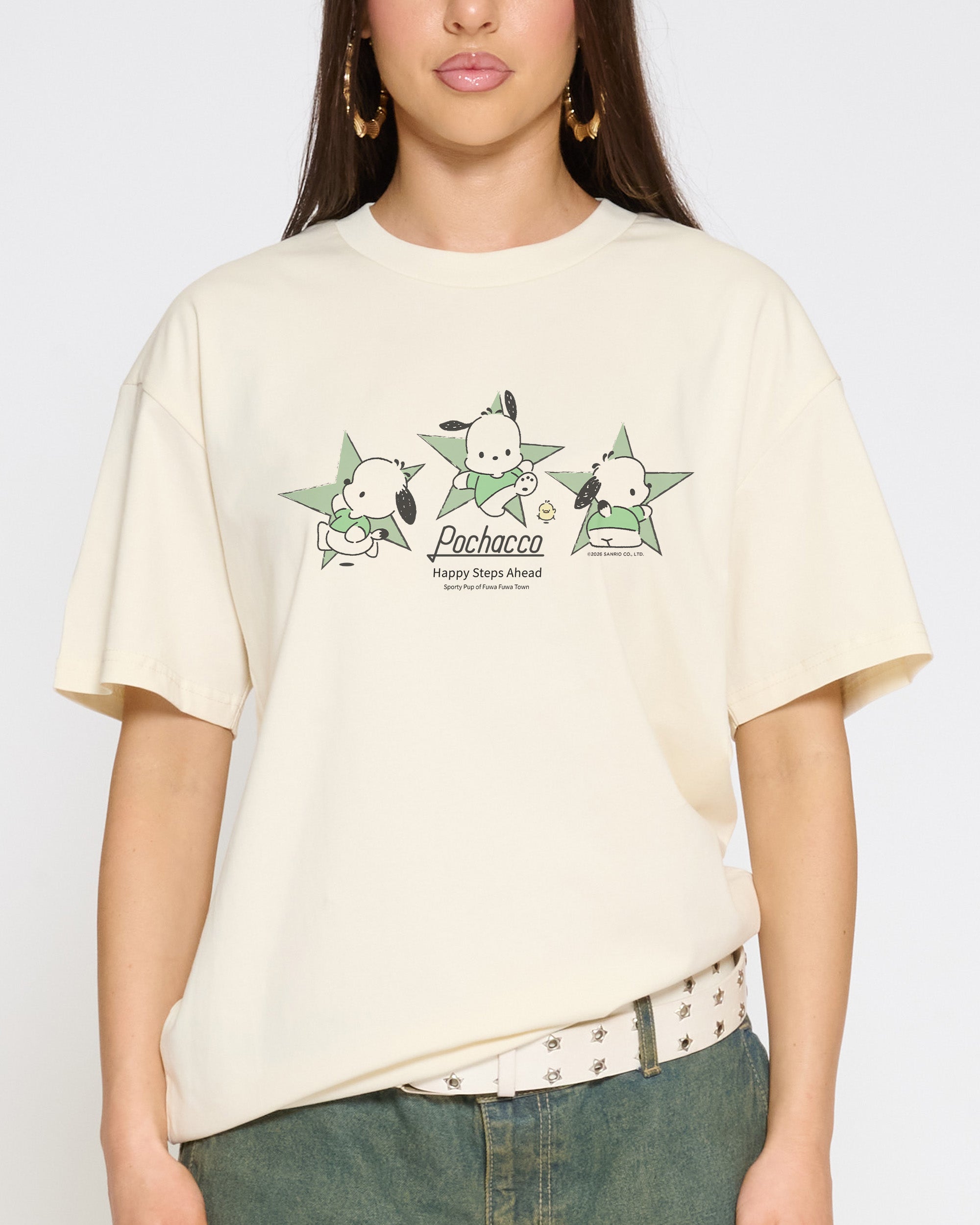 Pochacco Happy Steps T-Shirt Official Hello Kitty and Friends collab Threadheads