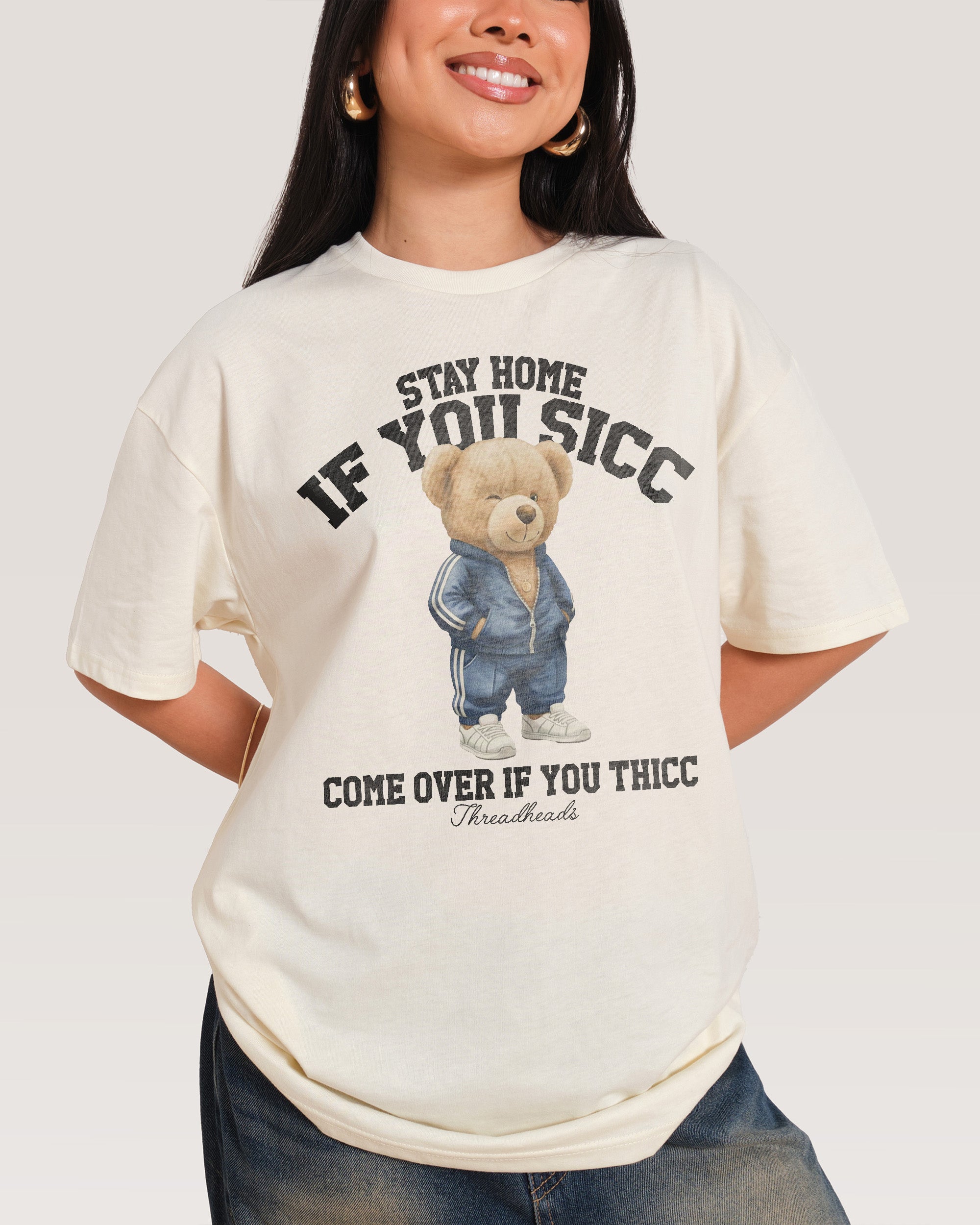 Stay Home if you Sicc Natural T-Shirt