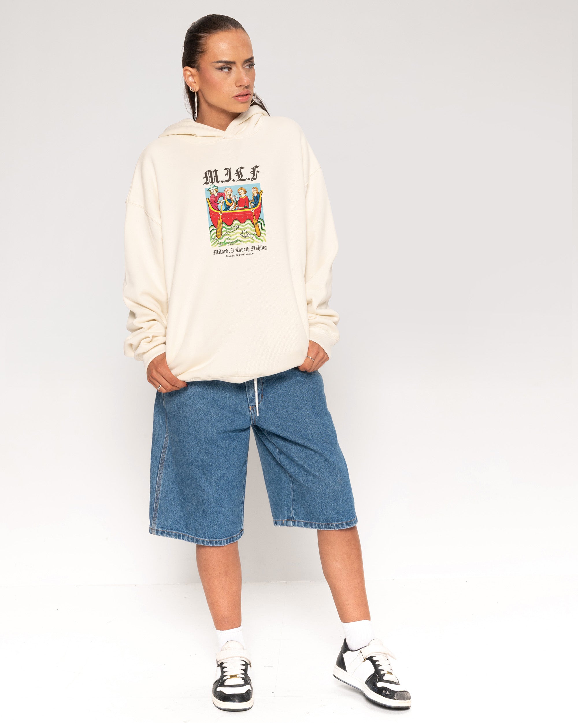 Milord, I Love Fishing Natural Hoodie