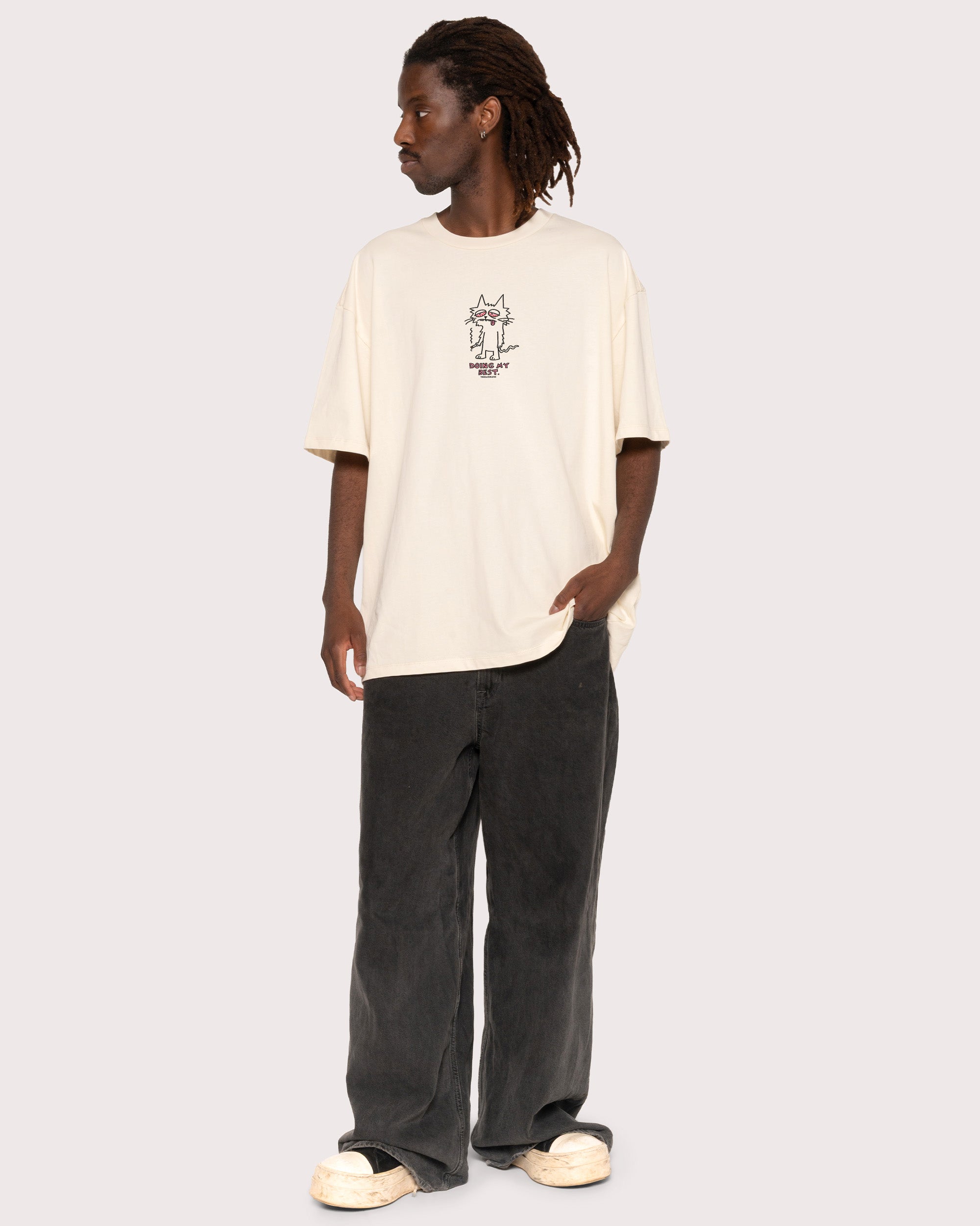 Doing My Best Natural Oversized Tee