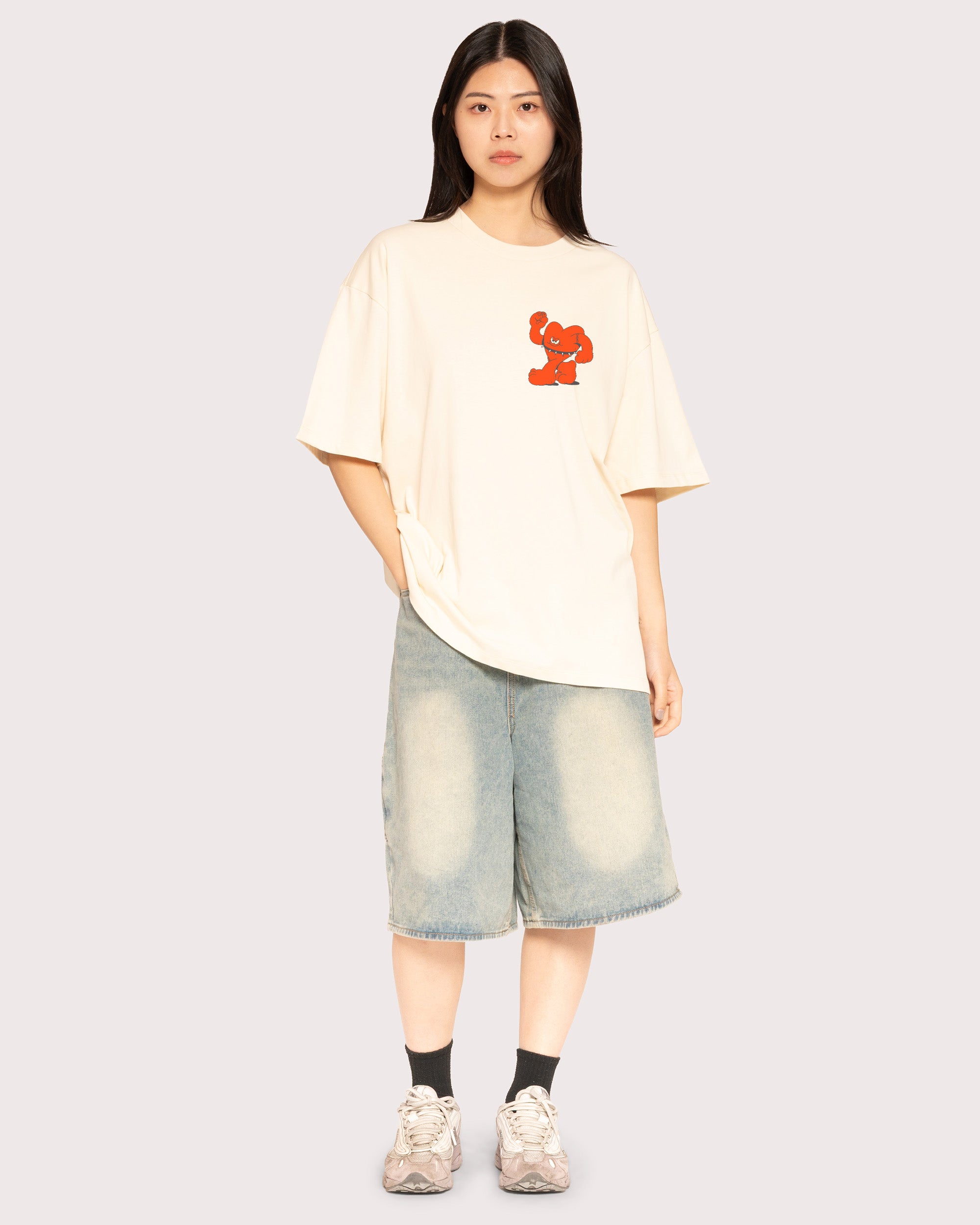Hardcore Heartcore Natural Oversized Tee