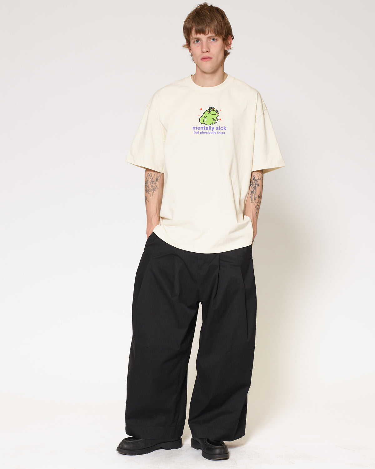 Mentally Sick Natural Oversized Tee