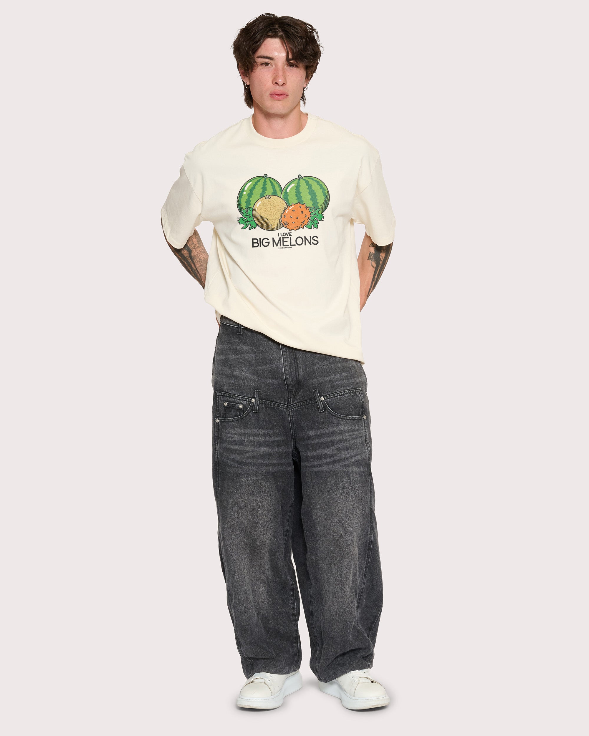 I Love Big Melons Natural Oversized Tee