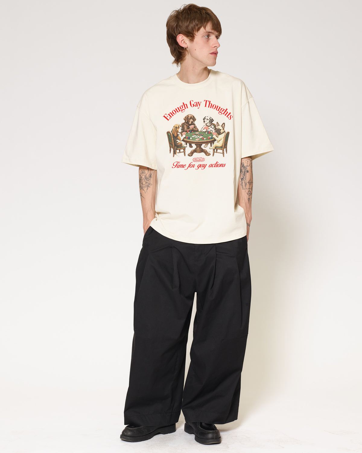 Enough Gay Thoughts Natural Oversized Tee