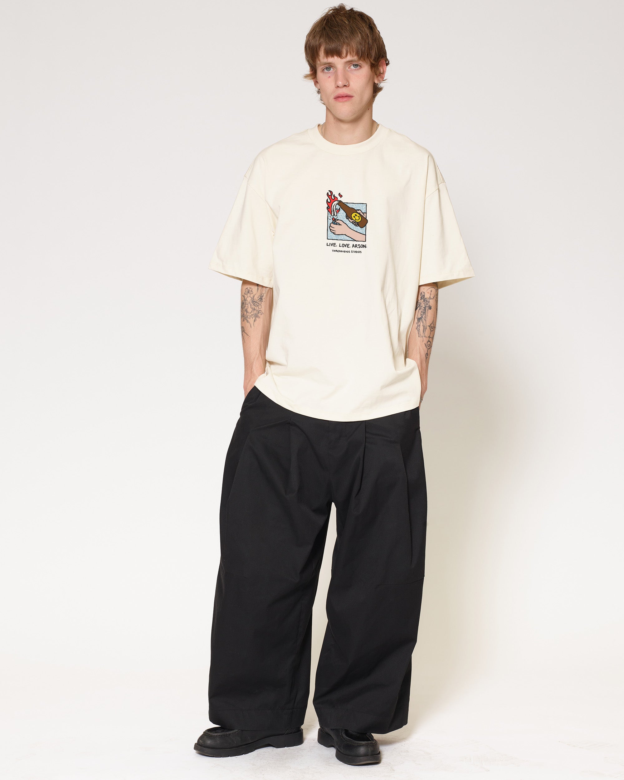 Live. Love. Arson Natural Oversized Tee