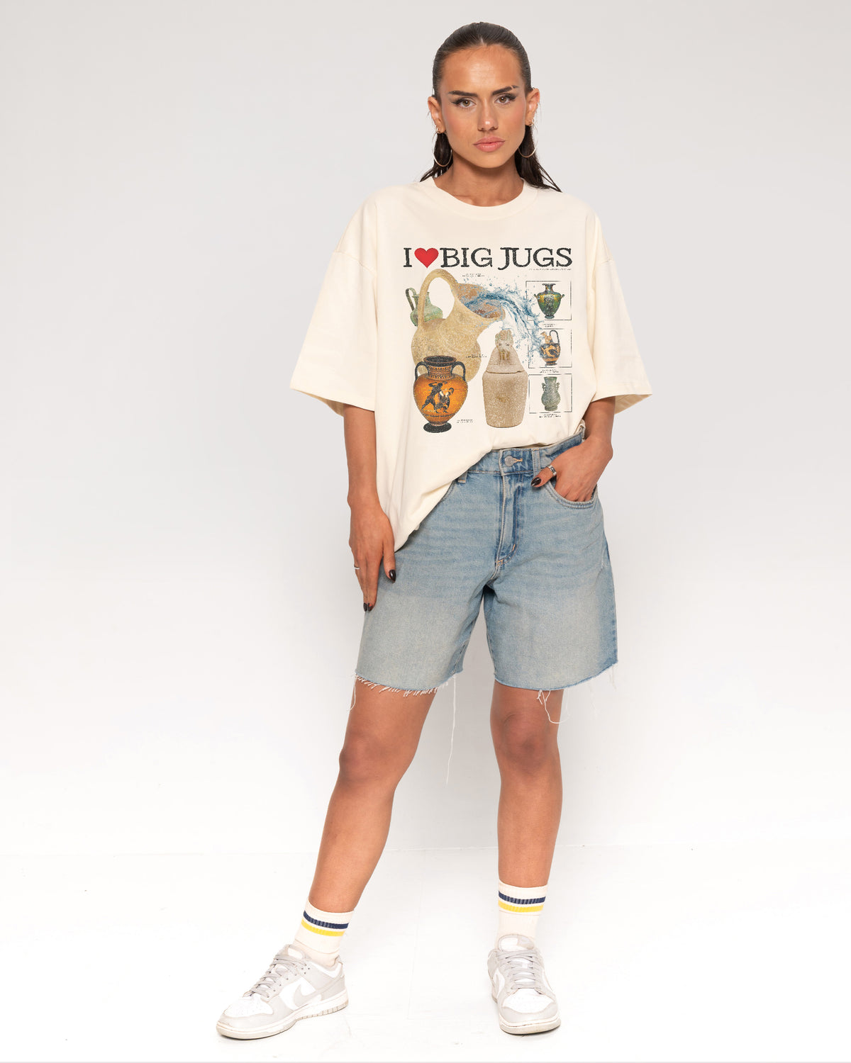 I Love Big Jugs Natural Oversized Tee