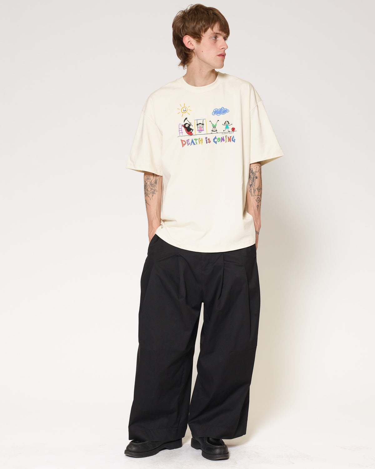 Death is Coming Natural Oversized Tee