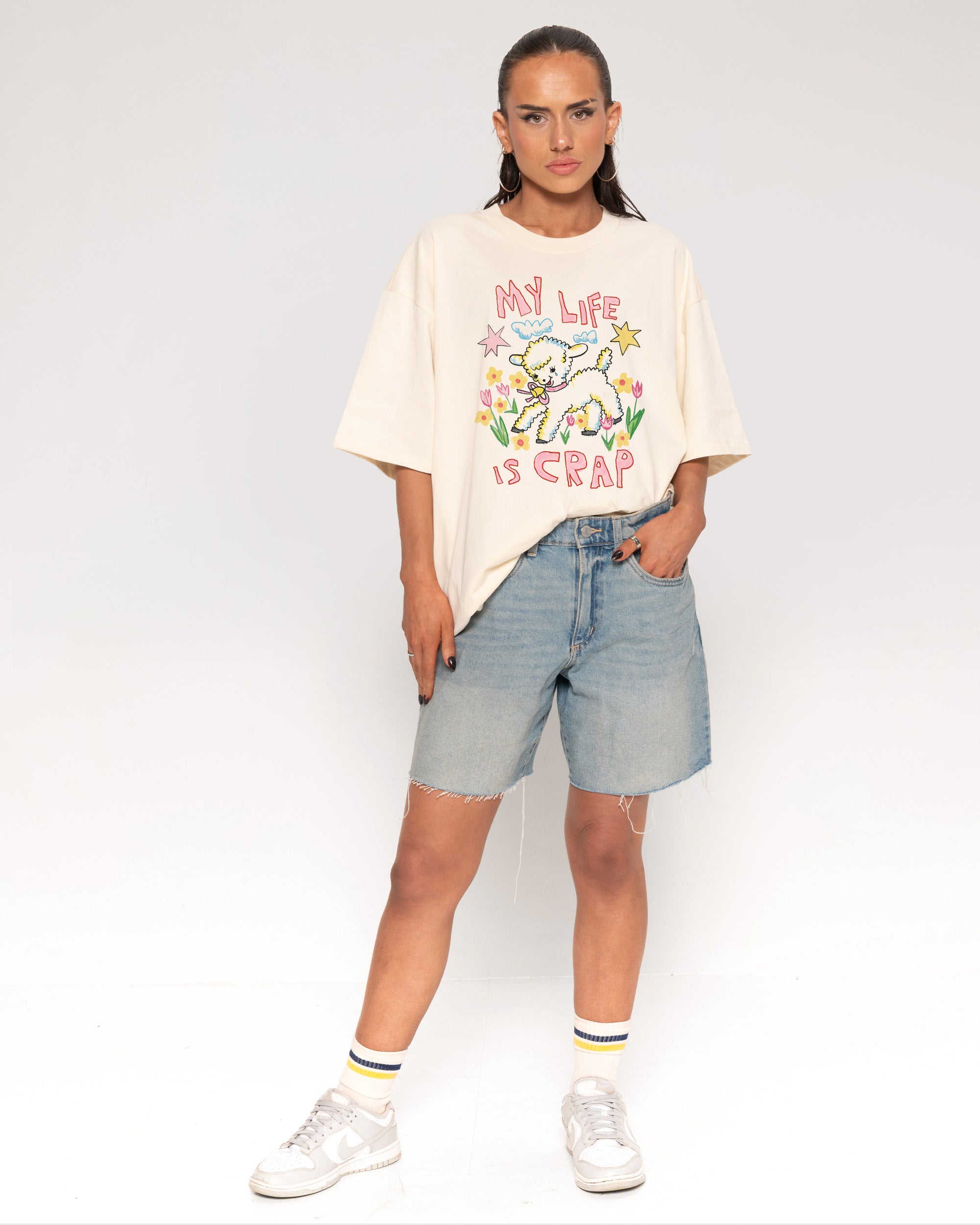 My Life is Crap Natural Oversized Tee