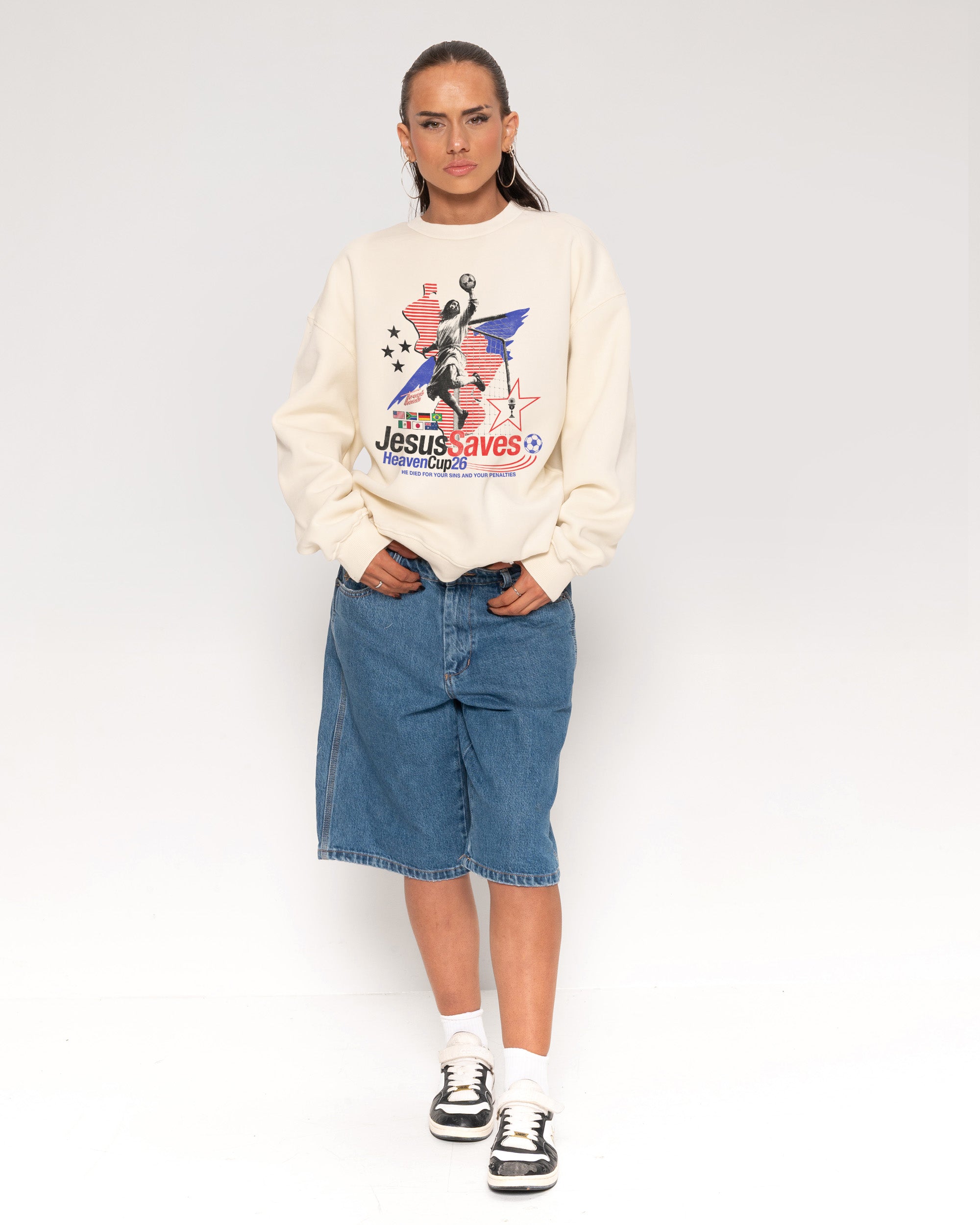 Jesus Saves '26 Natural Sweatshirt