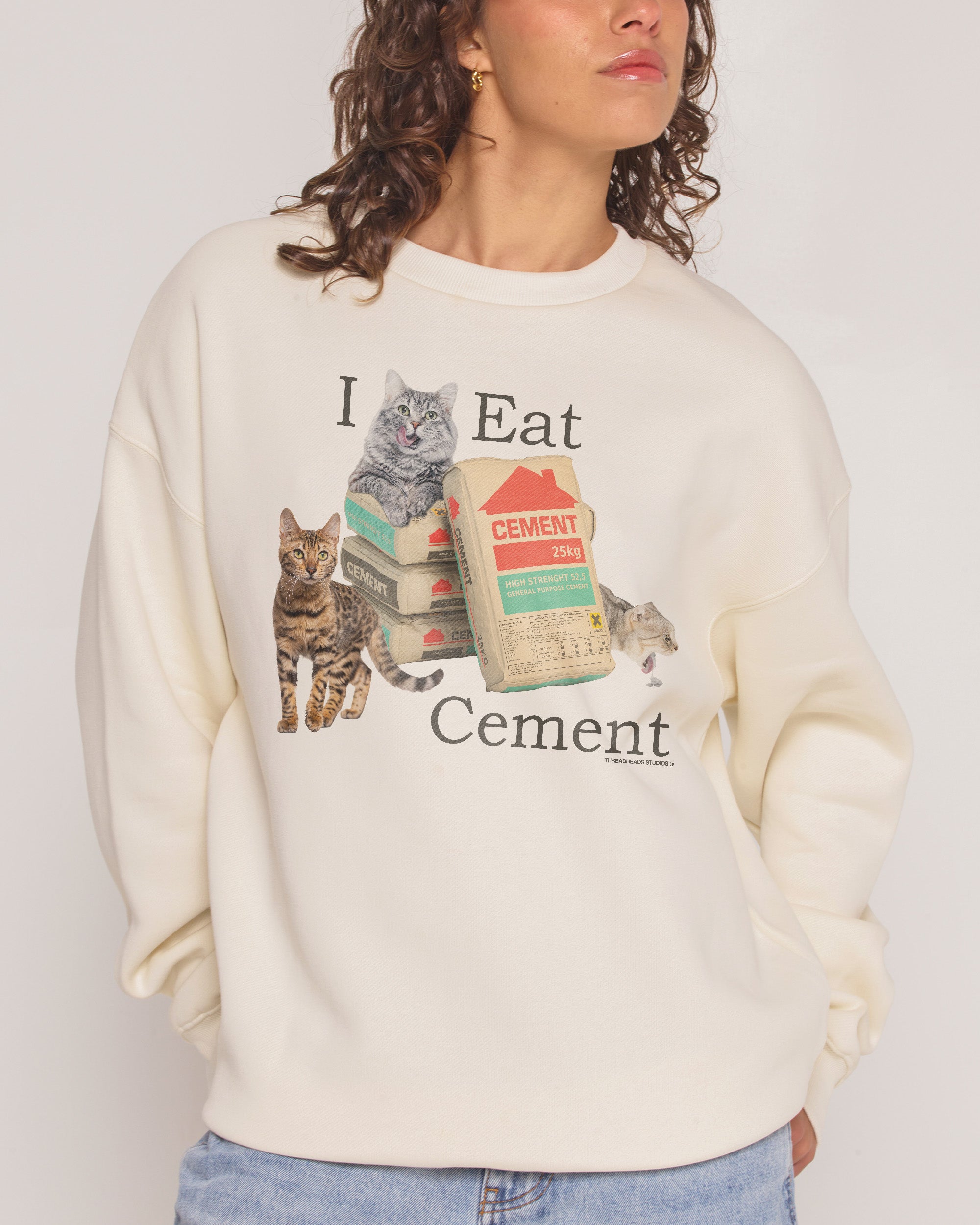 I Eat Cement Natural Sweatshirt