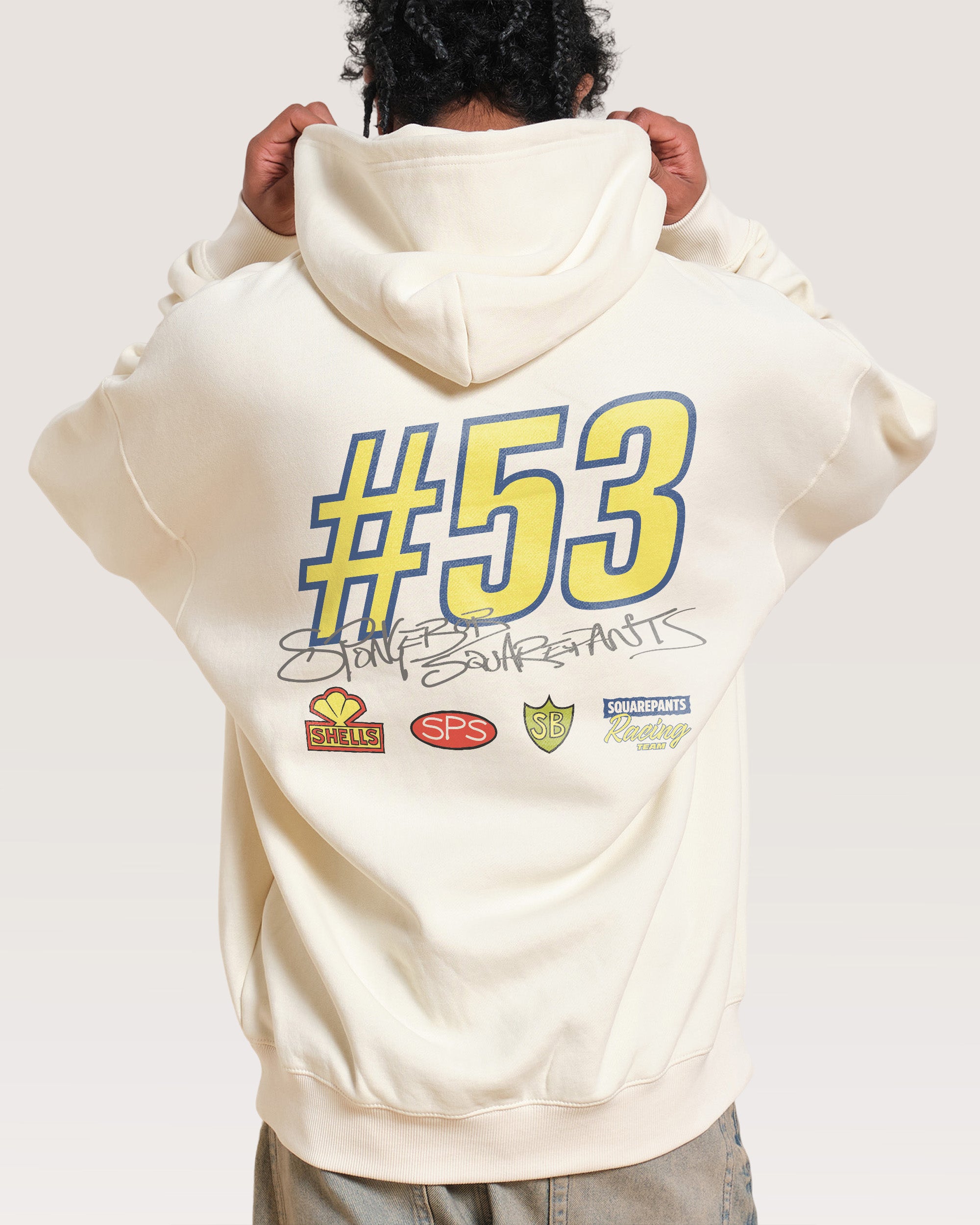 Spongebob Racing Natural Hoodie