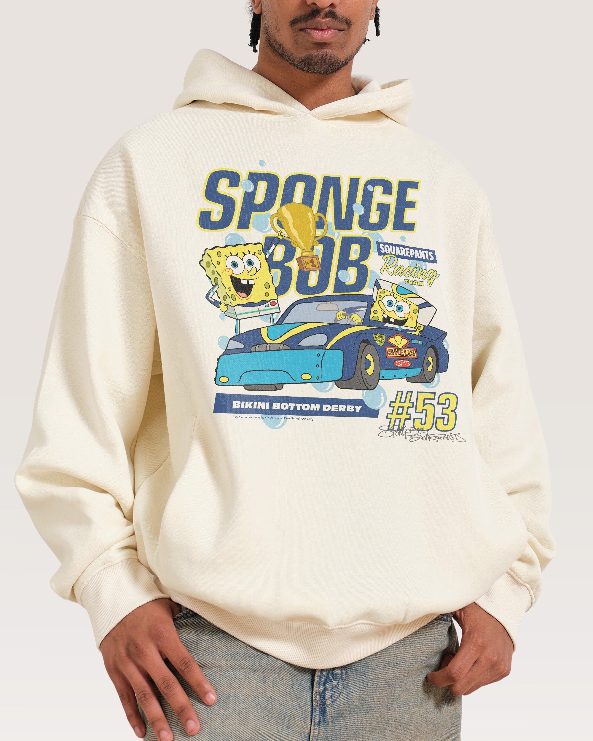 Spongebob Racing Natural Hoodie