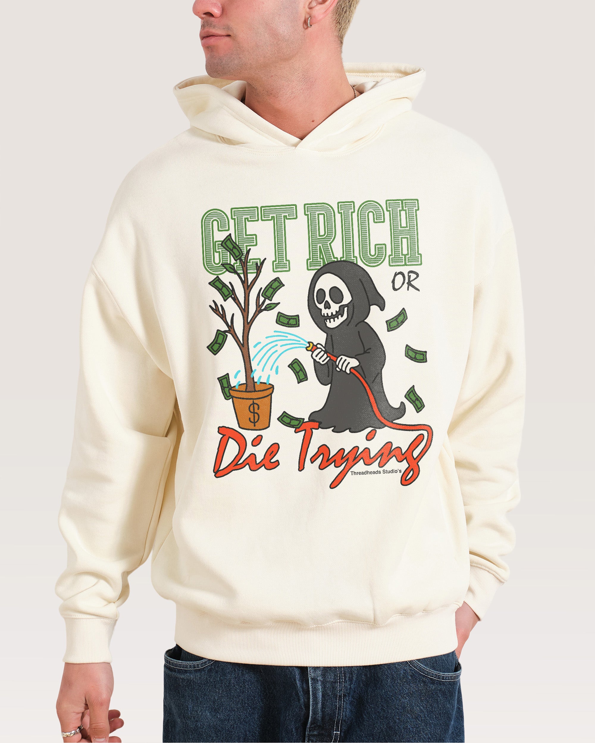 Get Rich or Die Trying Natural Hoodie