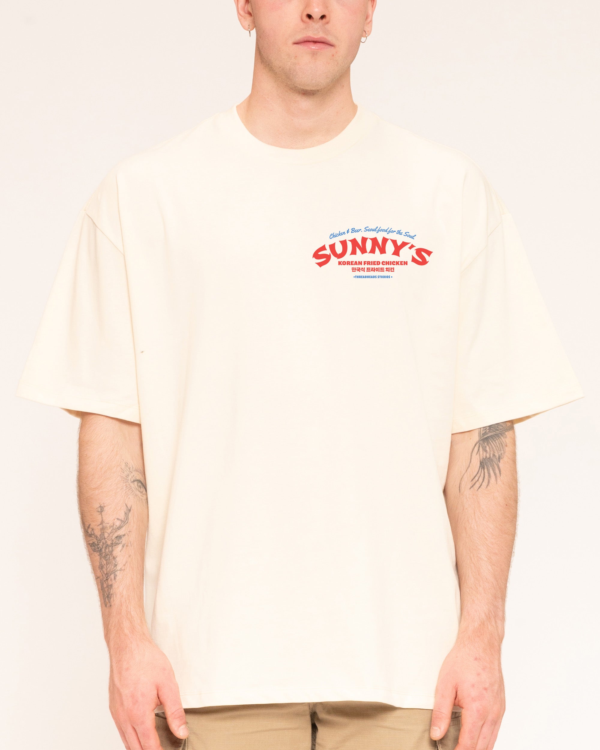 Korean Fried Chicken Natural Oversized Tee