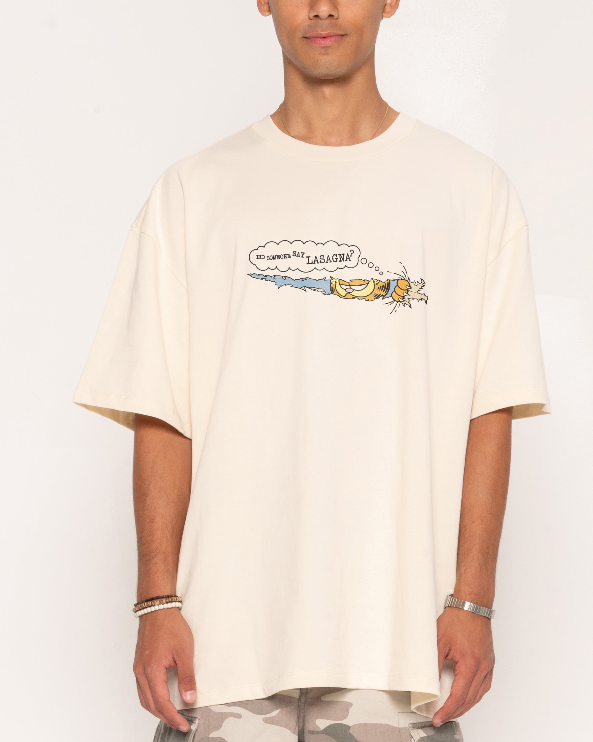 Peek a Boo Natural Oversized Tee