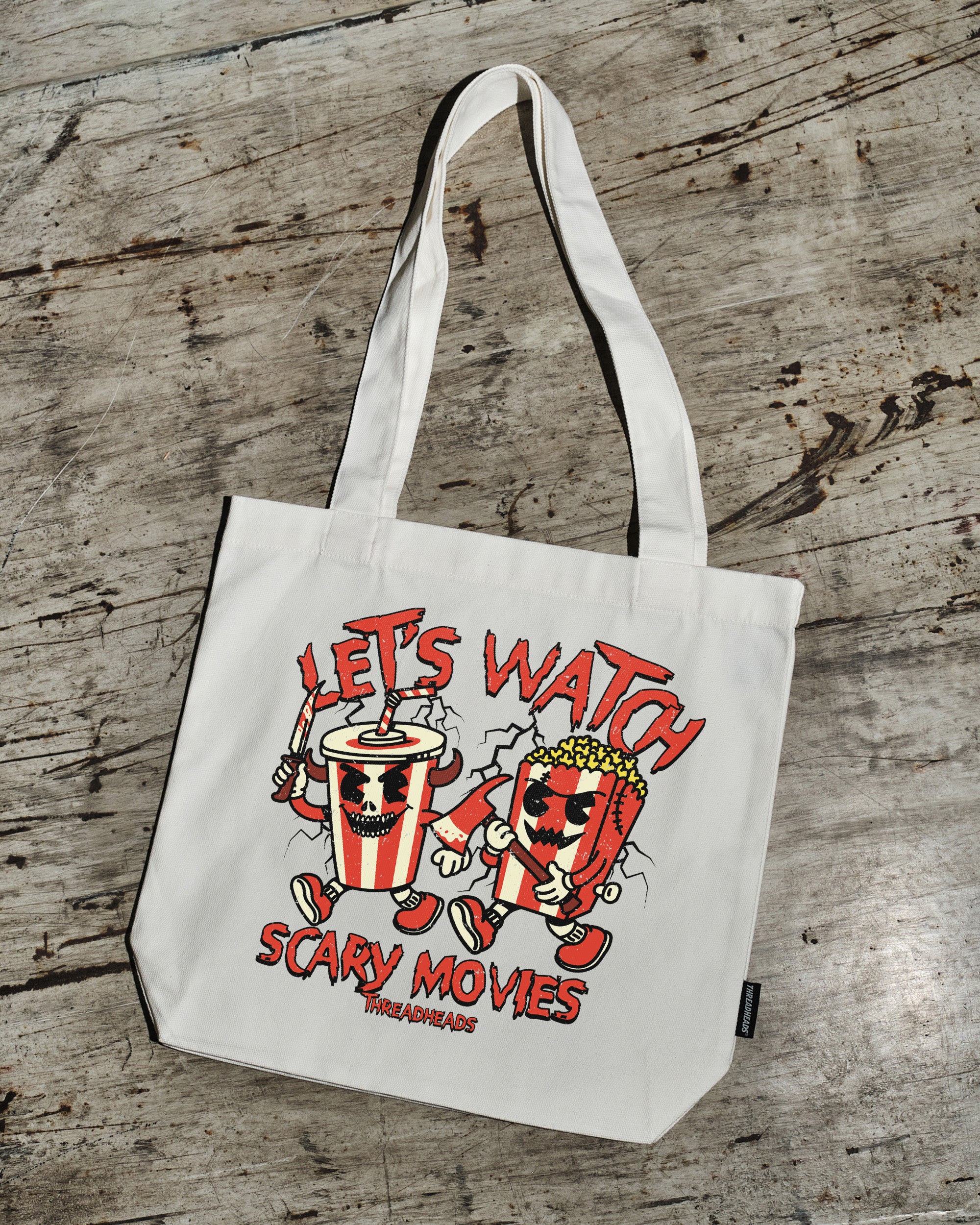Let's Watch Scary Movies Tote Bag Australia Online