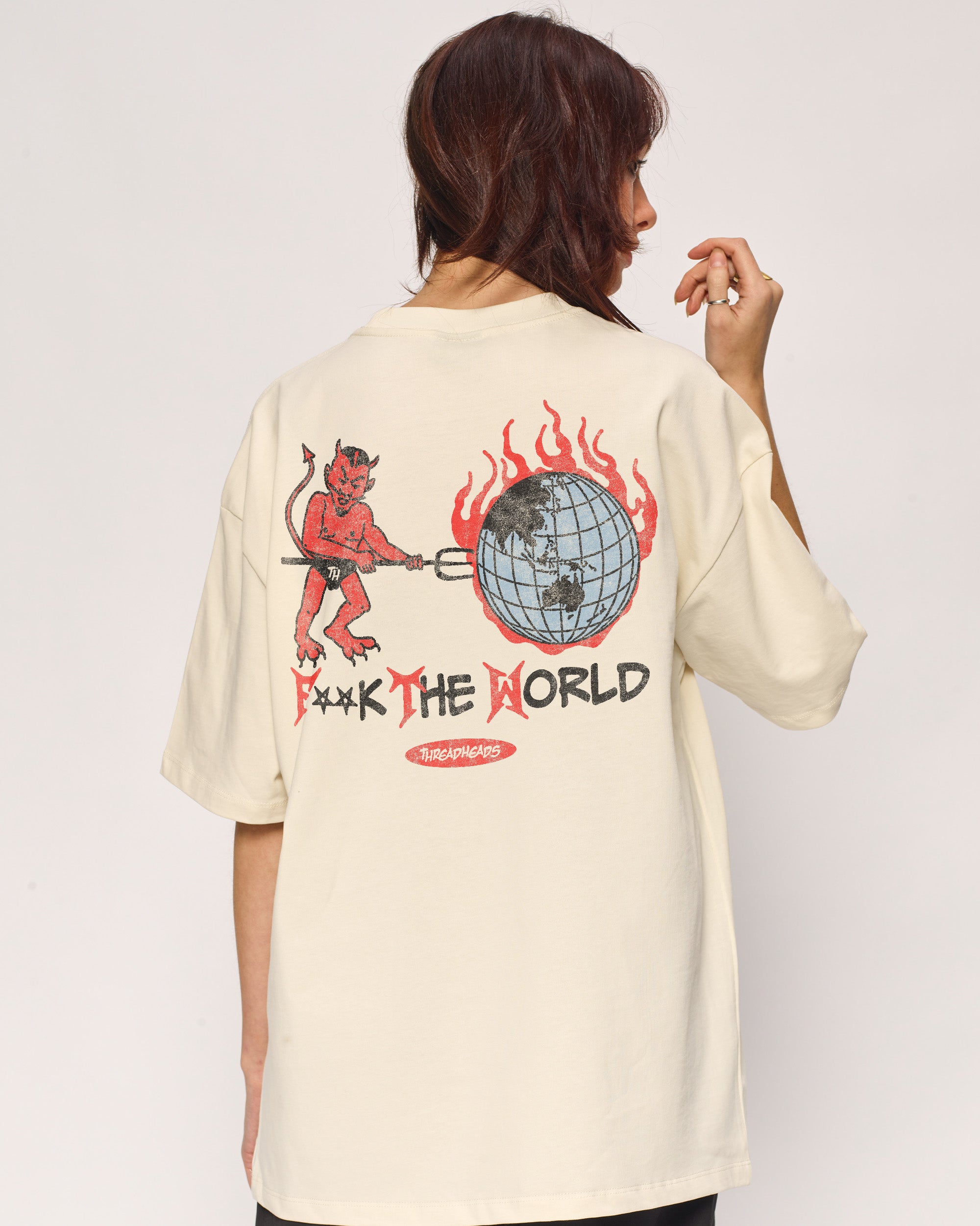 F**k The World Oversized Tee Threadheads Australia Online