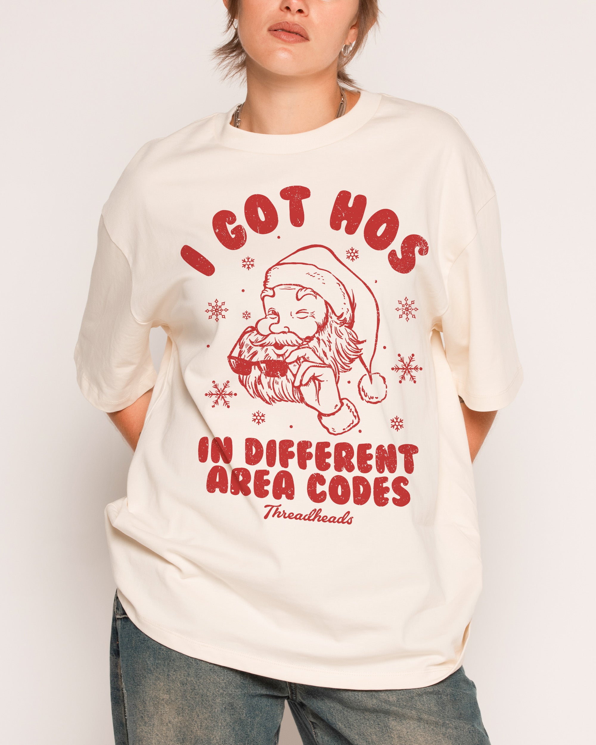 Hos In Different Area Codes Oversized Tee