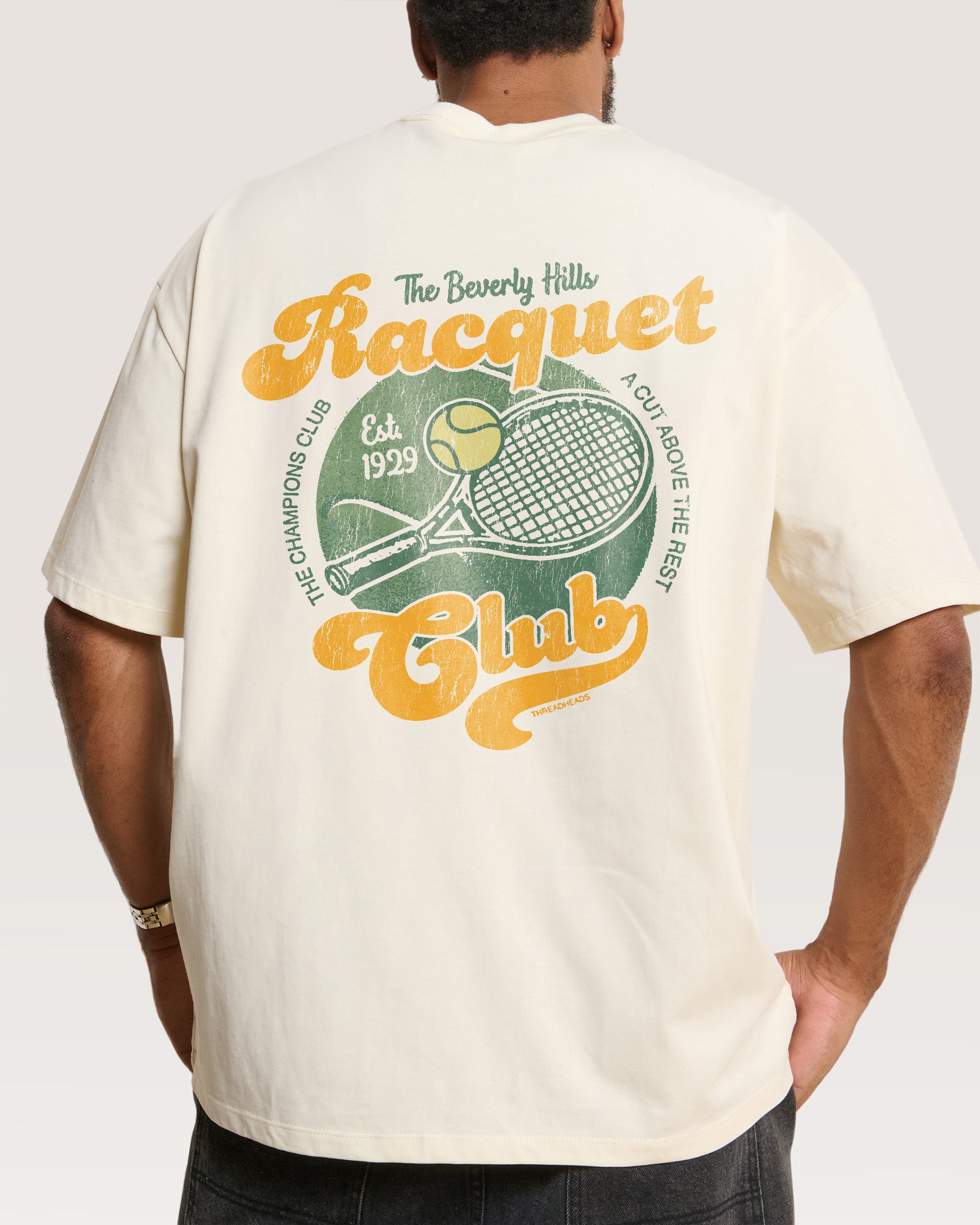 Beverly Hills Racquet Club Natural Oversized Tee