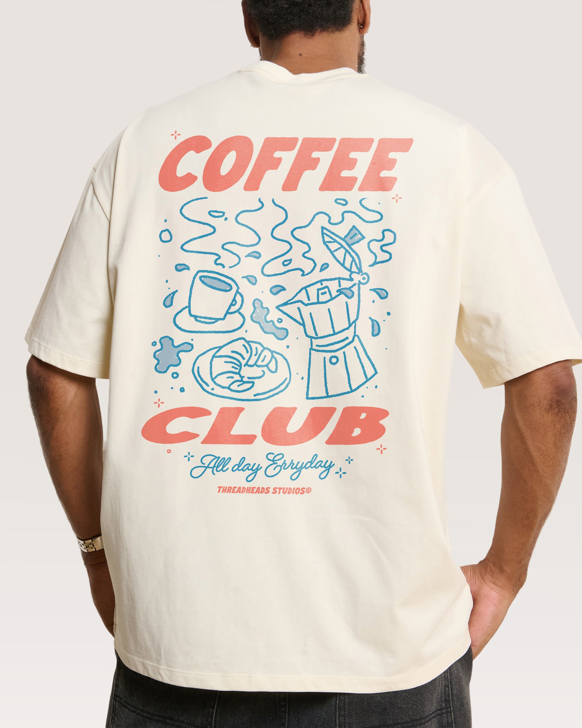 Coffee Club Natural Oversized Tee