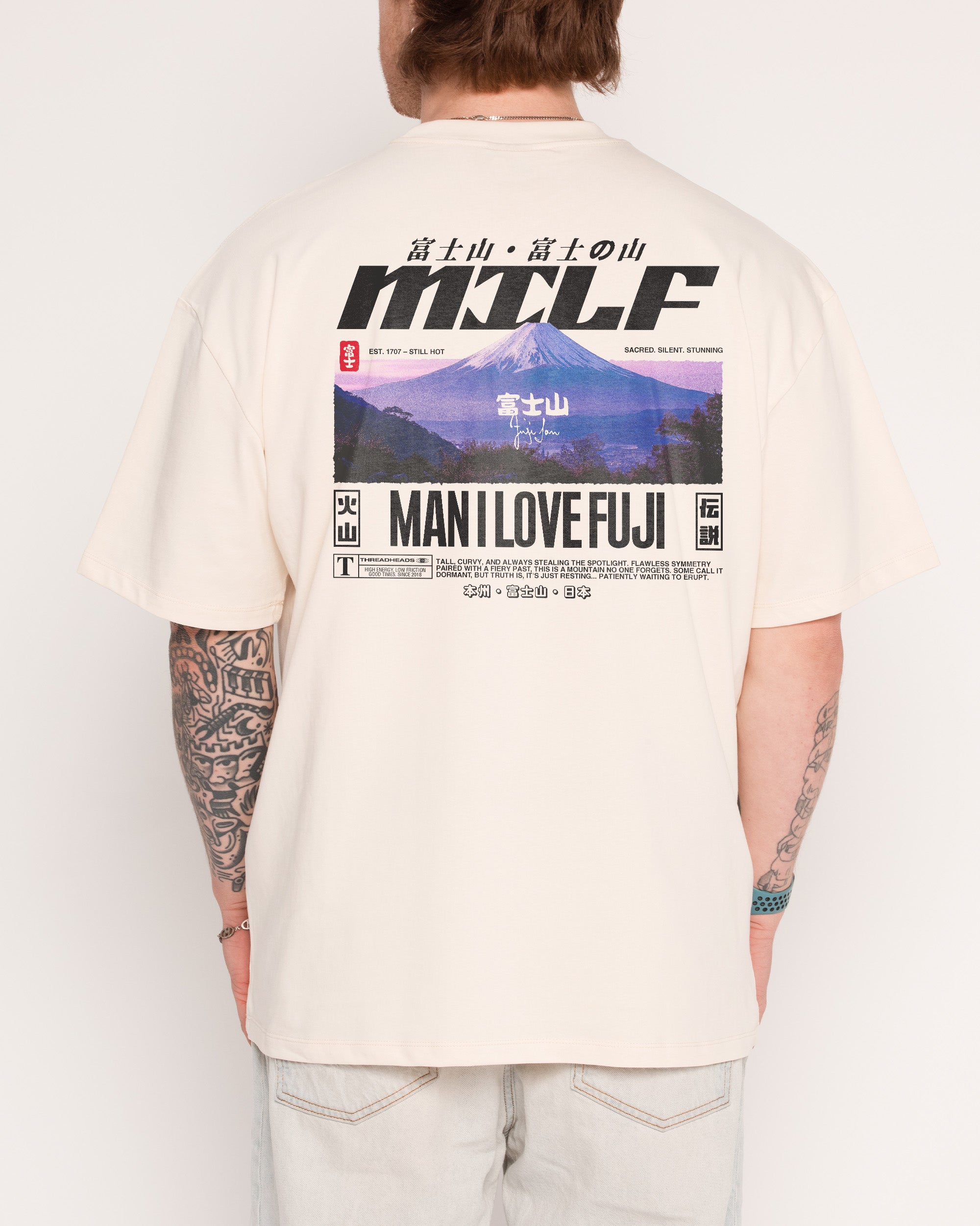 XXL HIKAGE × JSF COLLAGE TEE Milf Fuji Oversized Tee | Funny Graphic Oversized Tee | Threadheads
