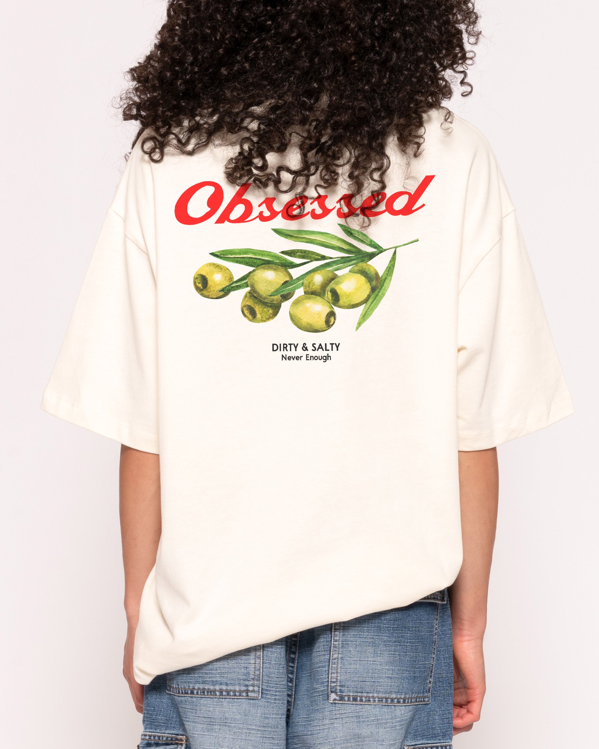 Obsessed Olives Natural Oversized Tee