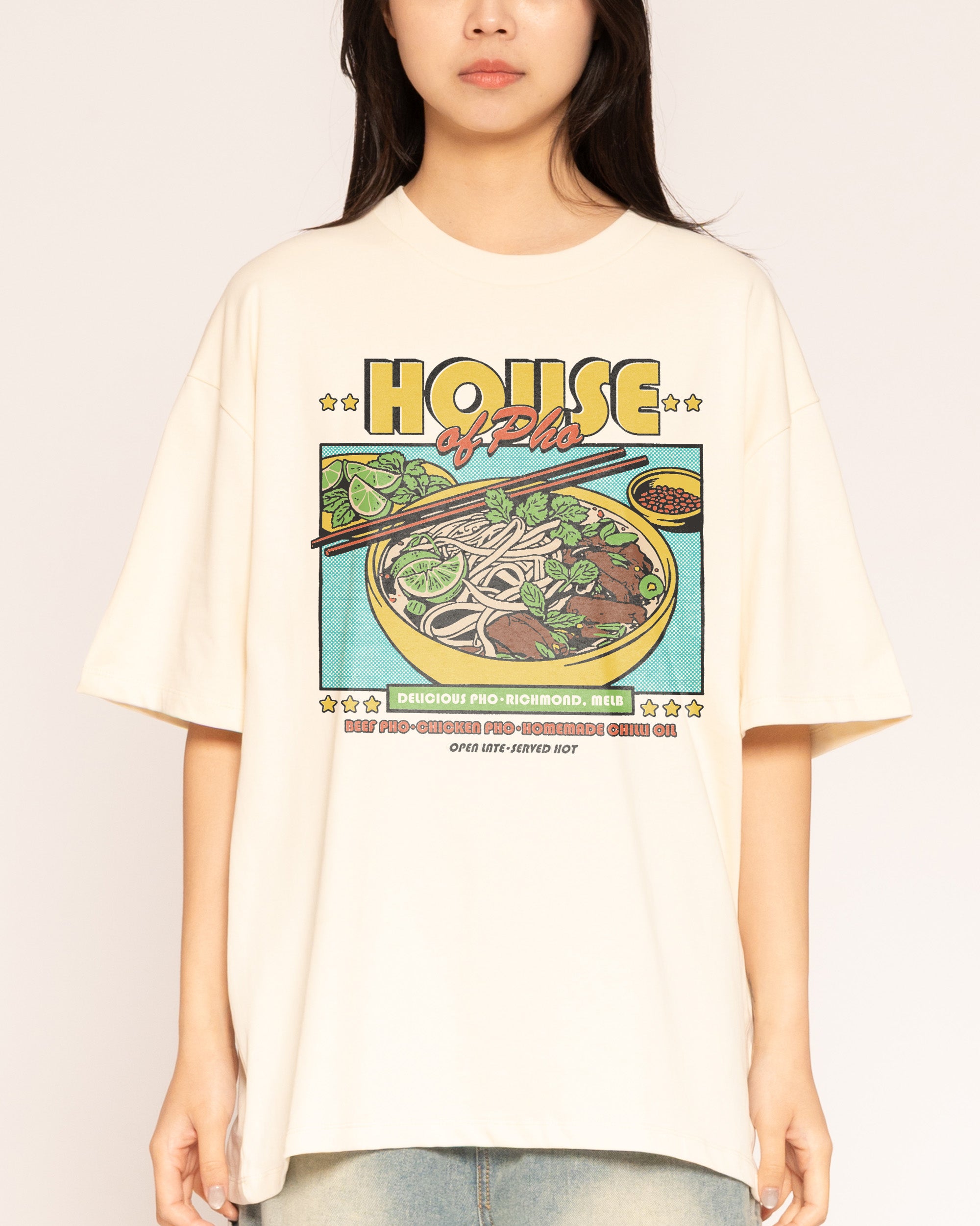 House of Pho Natural Oversized Tee