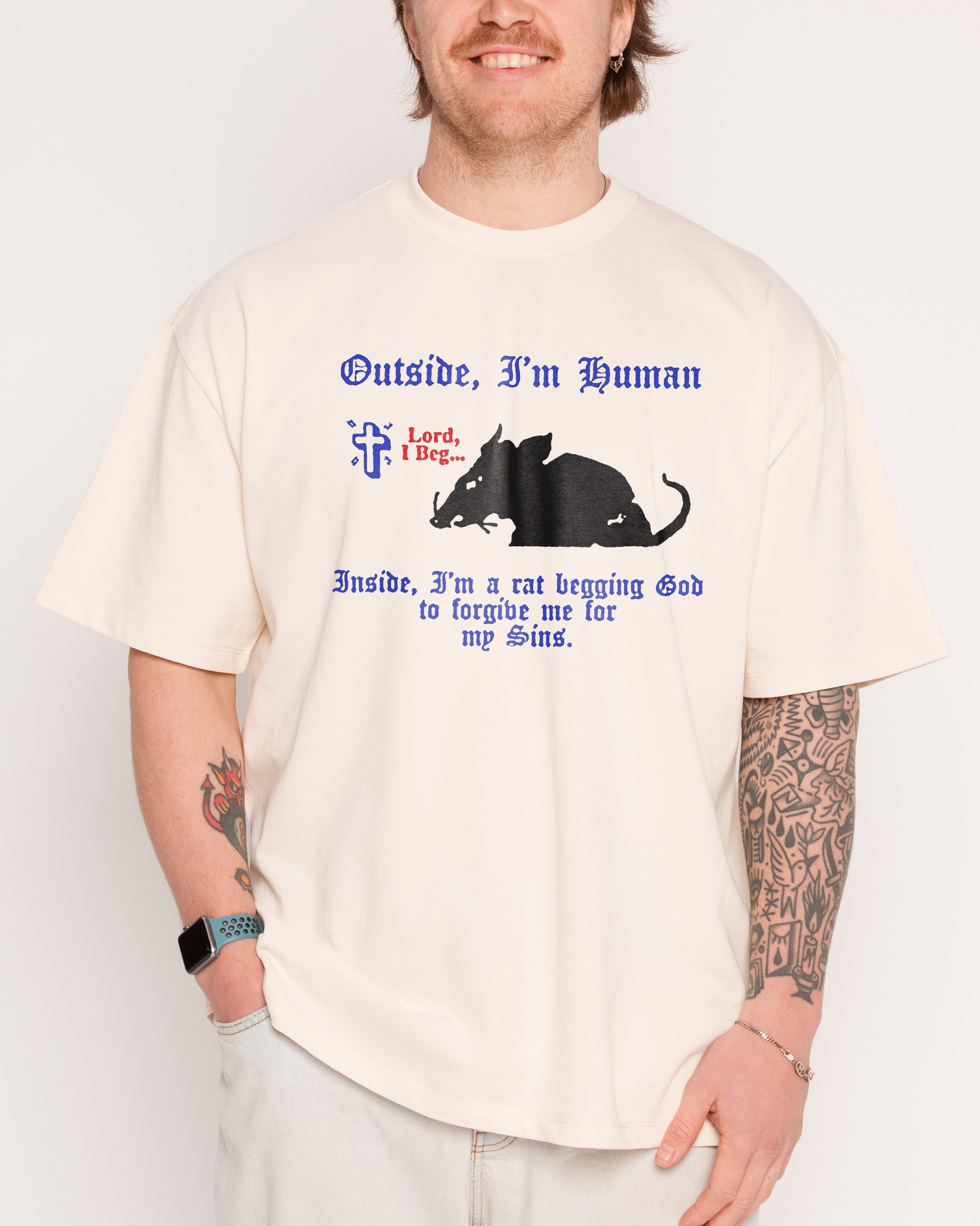 Once Human Oversized Tee Natural Oversized Tee