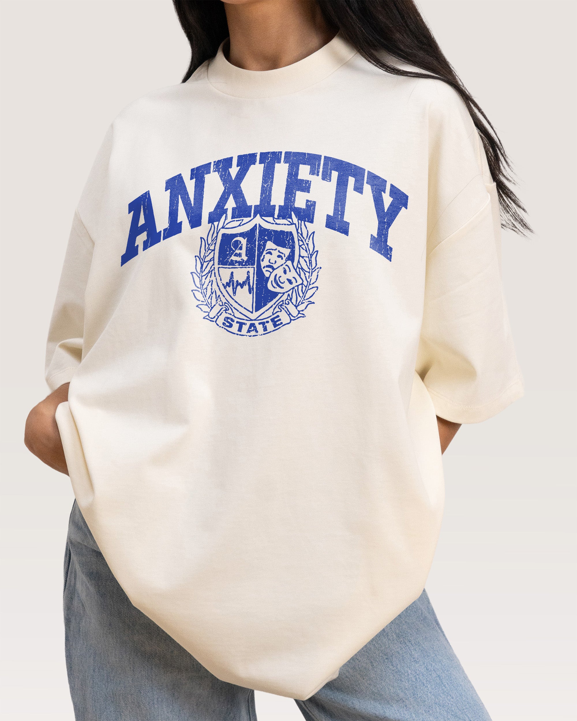 Anxiety State Natural Oversized Tee