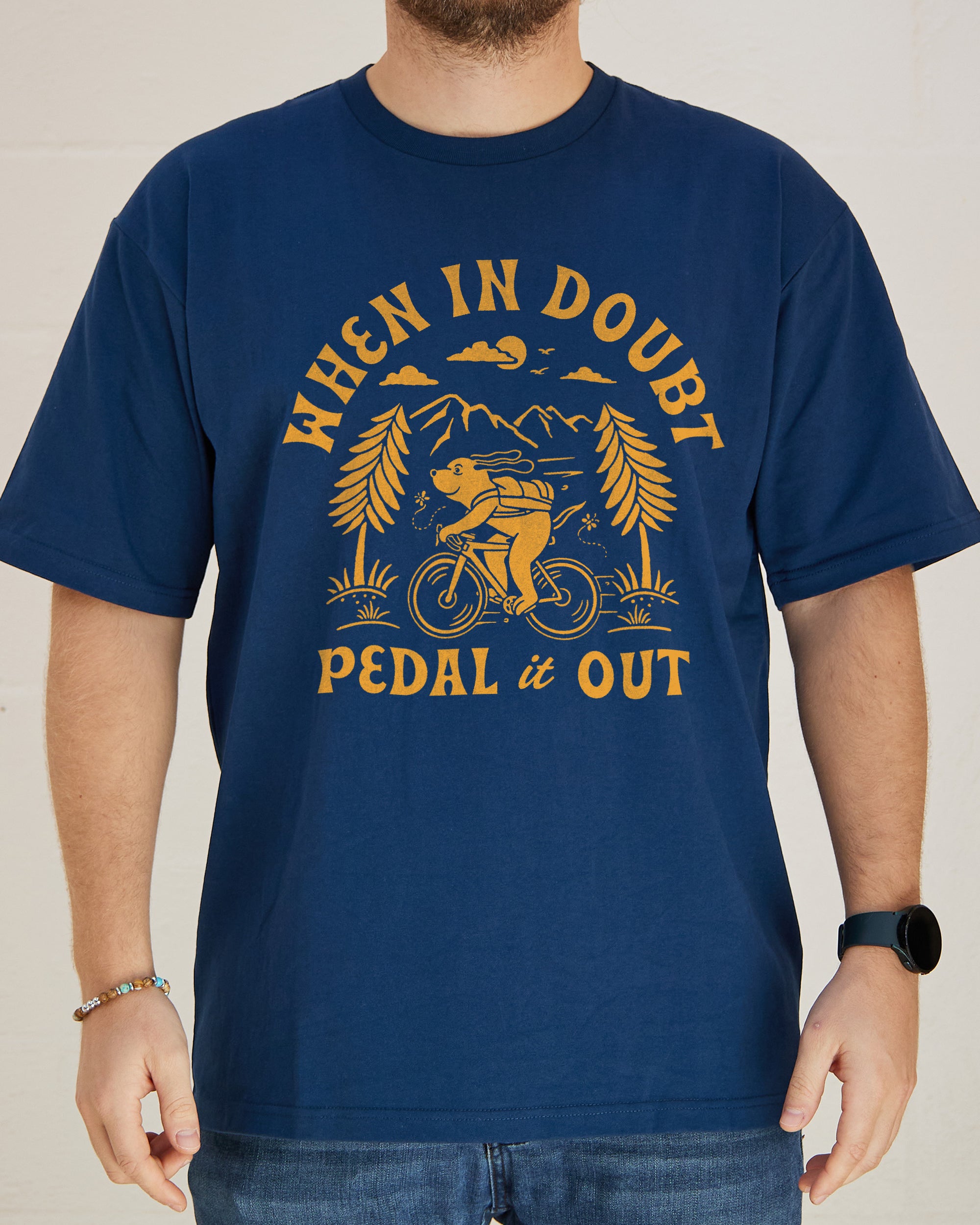 When in Doubt Pedal it Out T-Shirt Australia Online #colour_navy