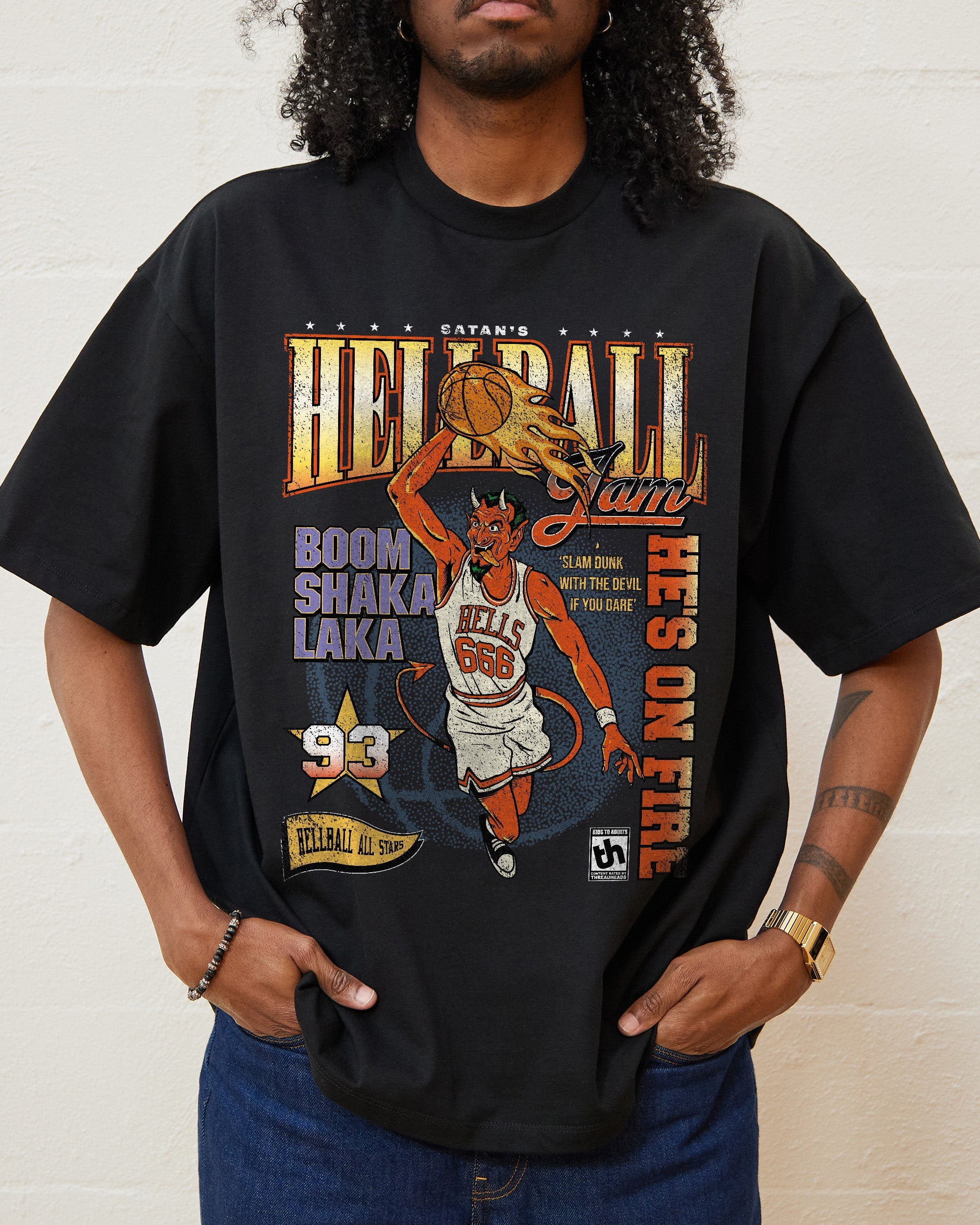 Hell Ball Jam Oversized Tee Australia Online Black