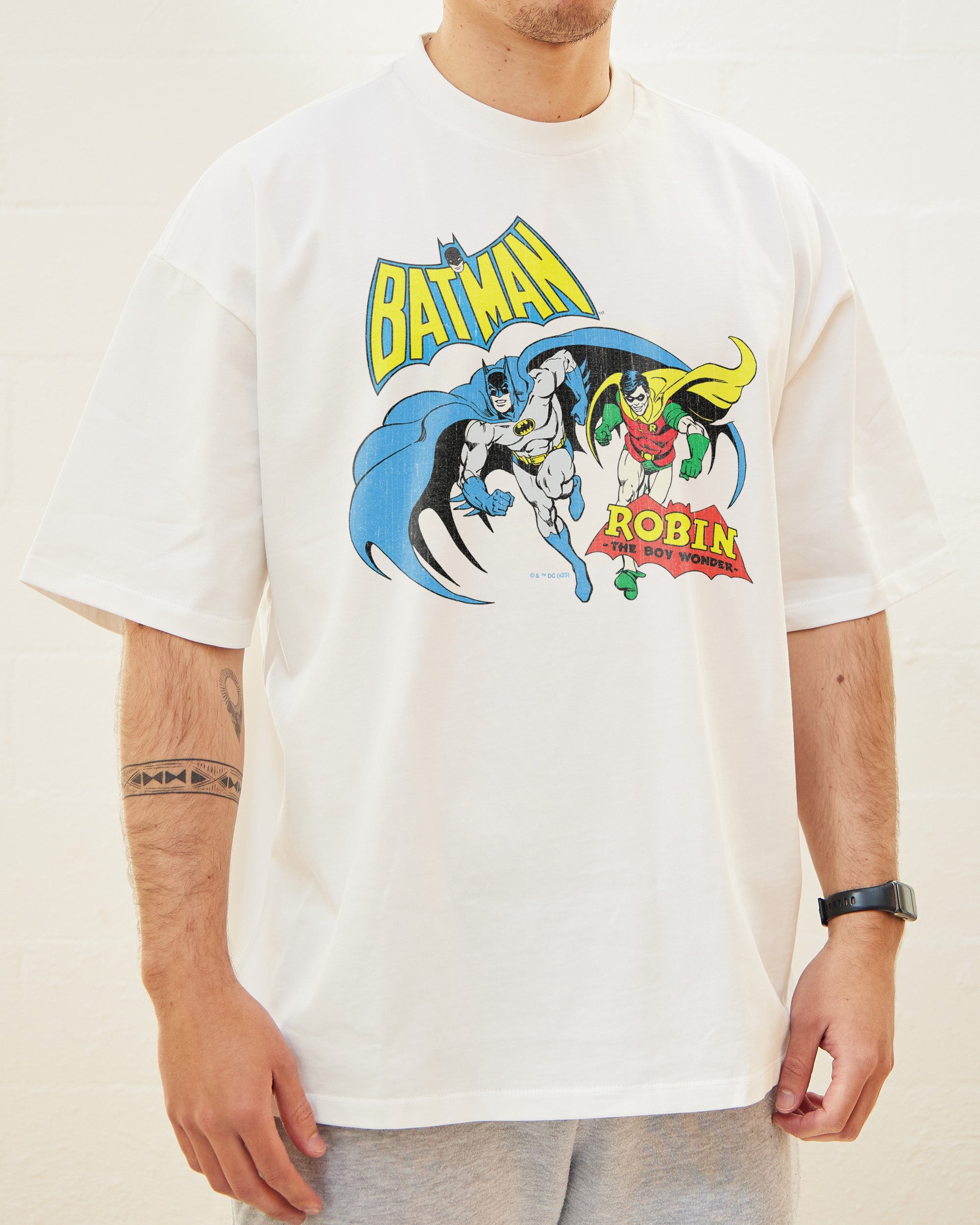 Batman and Robin The Boy Wonder Oversized Tee Australia Online White
