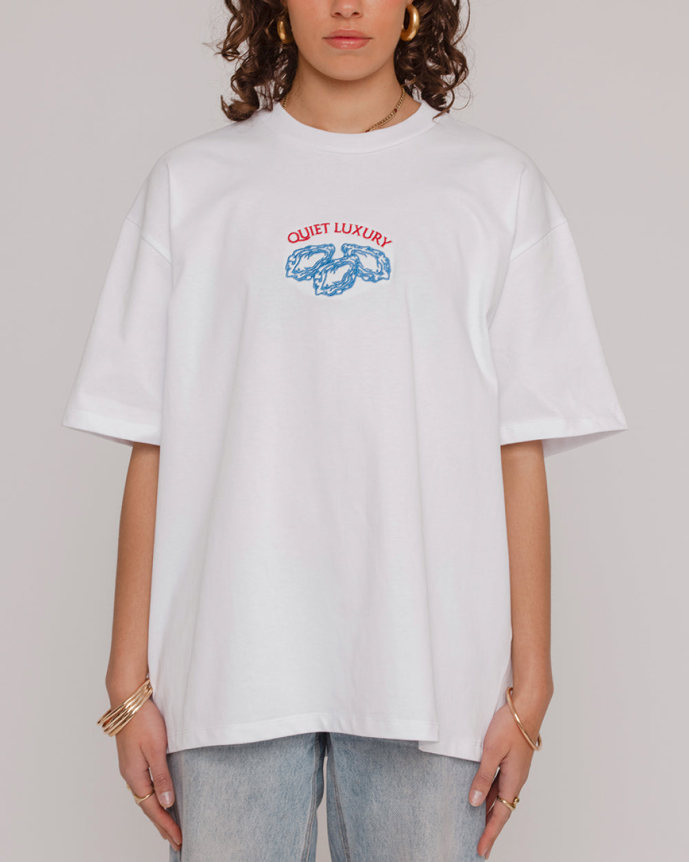 Quiet Luxury Oversized Embroidered Tee Threadheads Australia Online