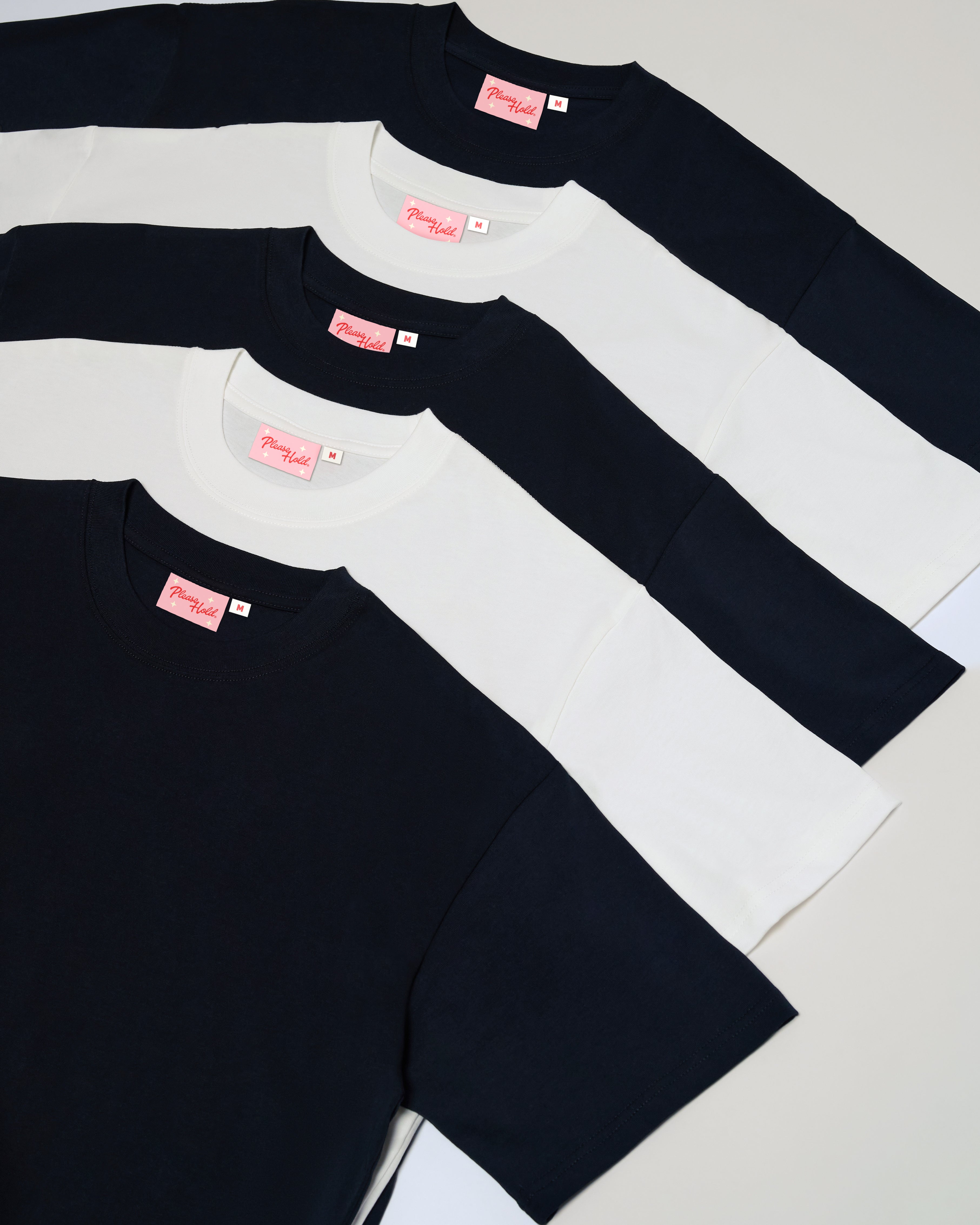 Boxy Crop Tee 5-Pack: Black, White