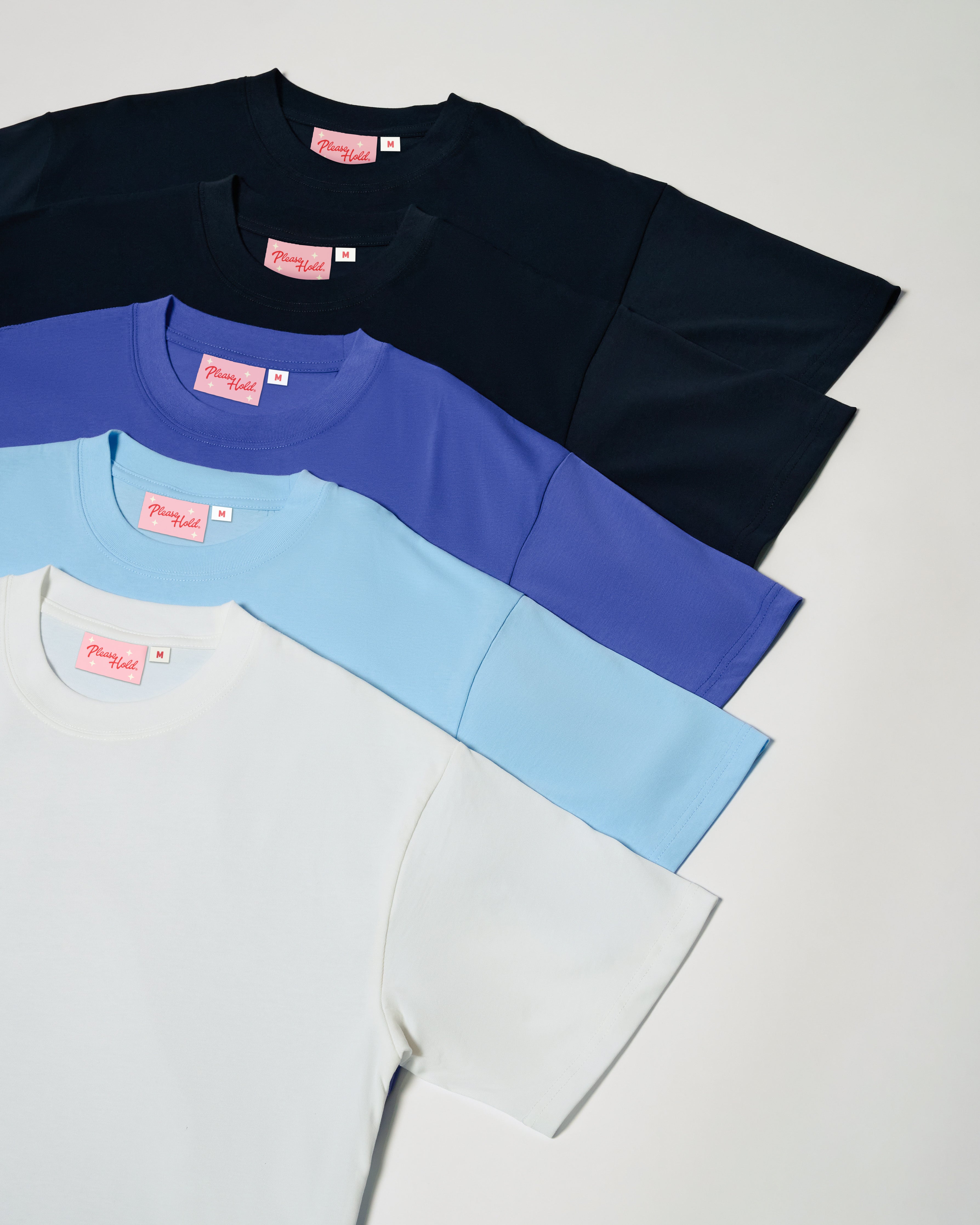 Boxy Crop Tee 5-Pack: Black, Dusk, Pale Blue, White