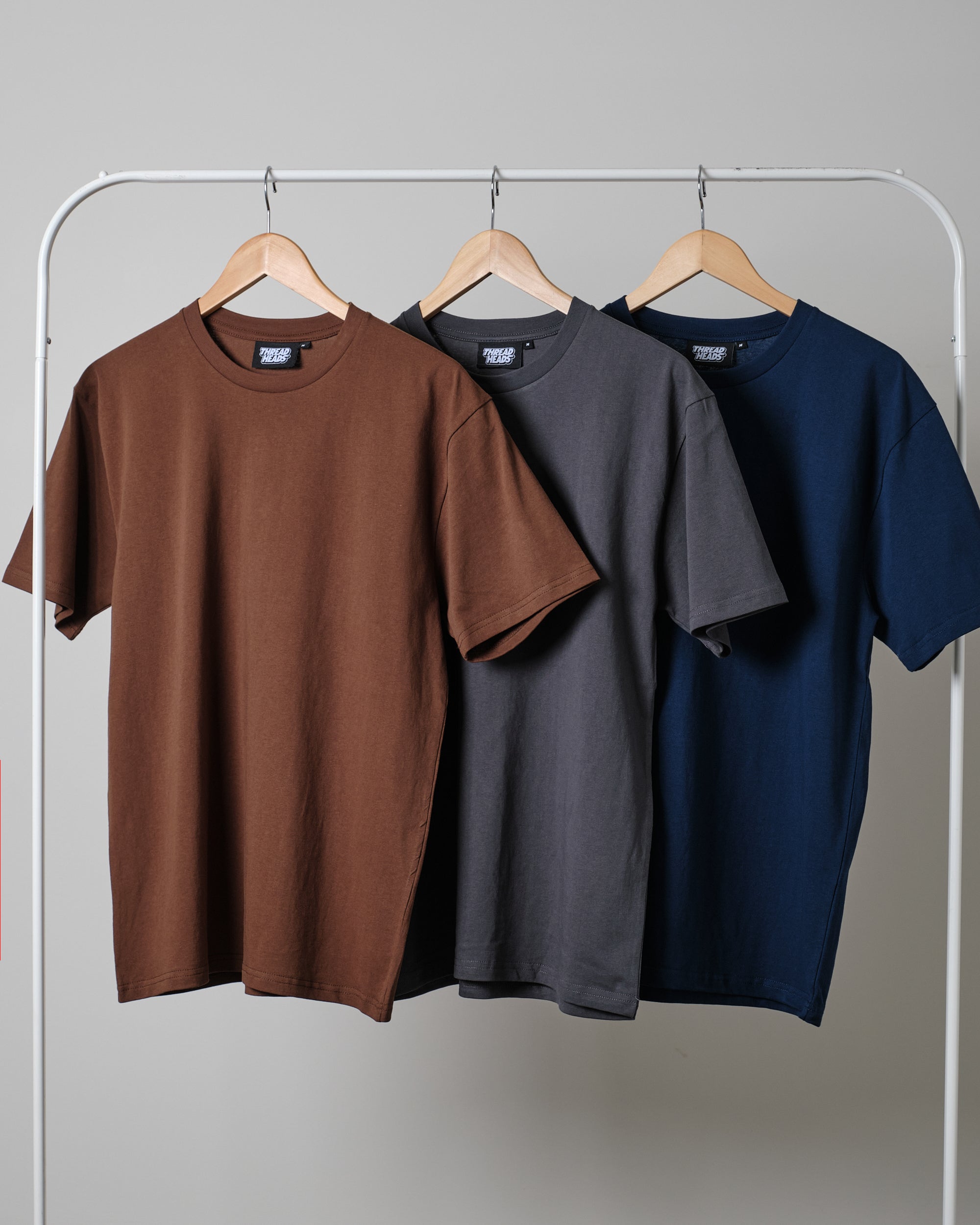 Classic Tee 3-Pack: Charcoal, Navy, Brown | Threadheads