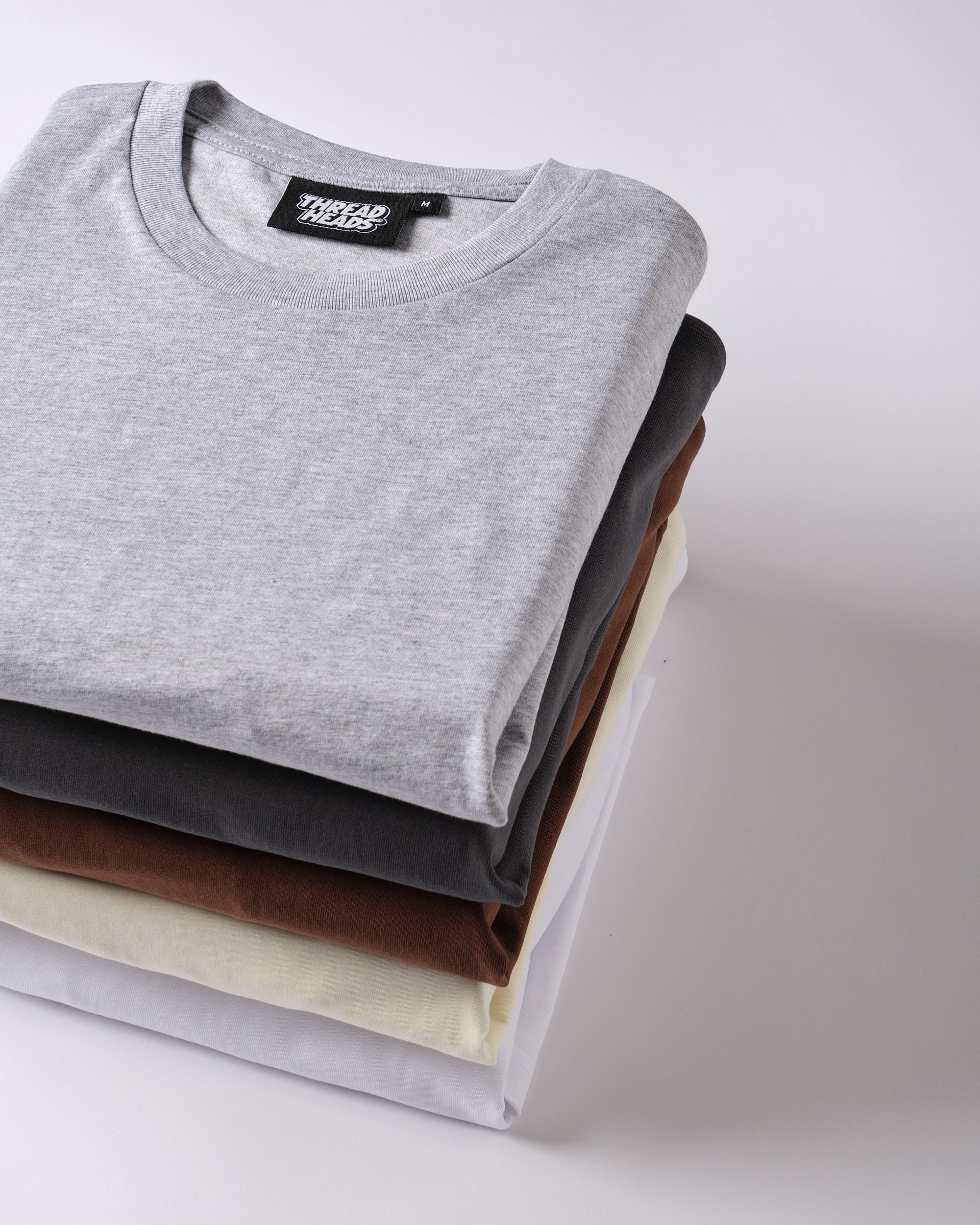 Classic Tee 5-Pack: Grey, Charcoal, Brown, Natural, White Australia Online