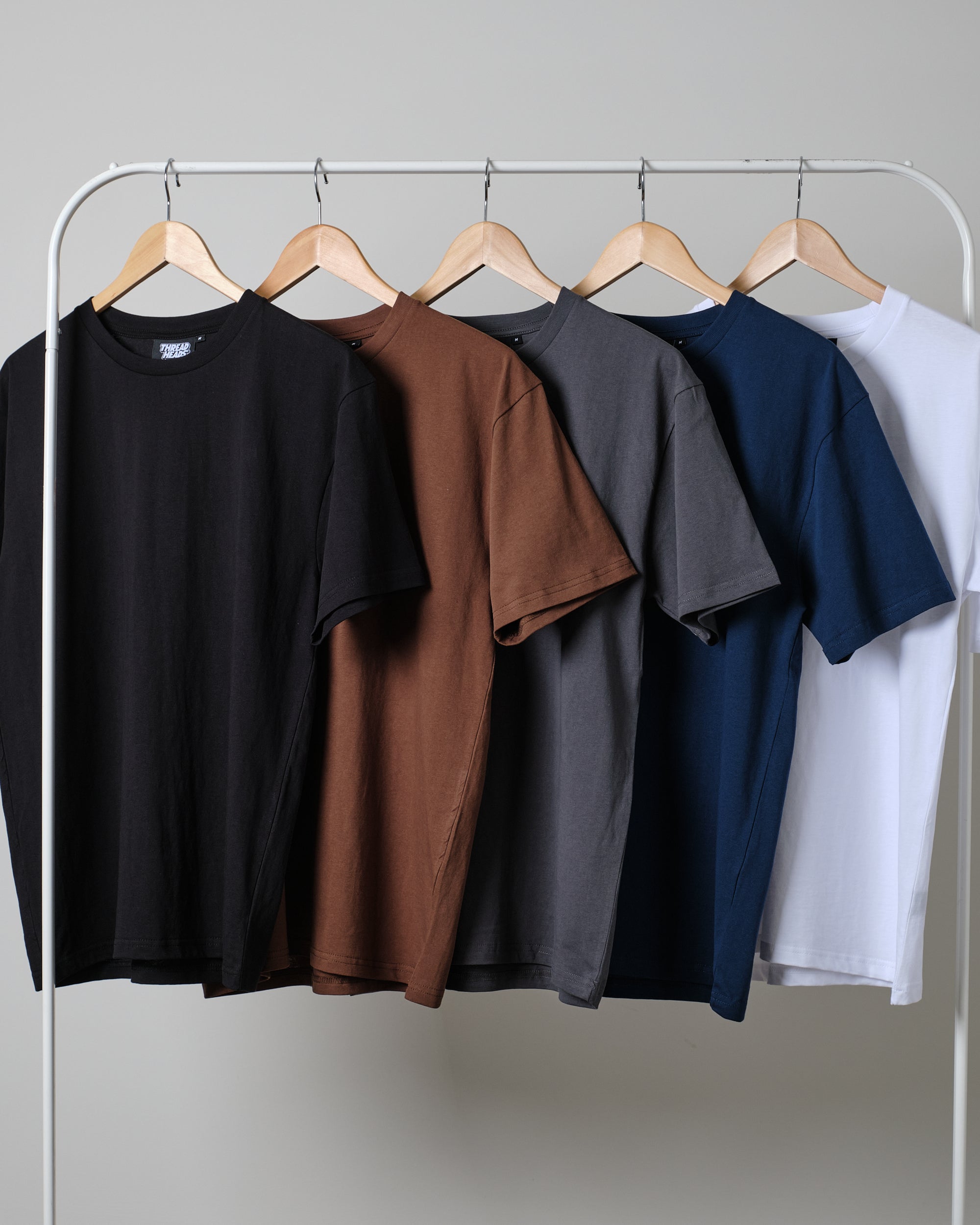 Blank T-Shirt 5-Pack  Black, Brown, Charcoal, Navy, White