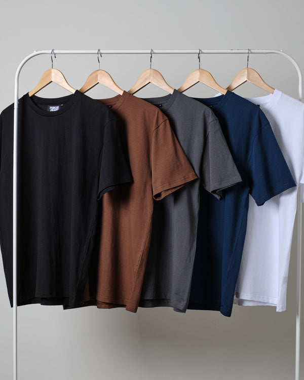 Classic Tee 5-Pack: Black, Brown, Charcoal, Navy, White Australia Online