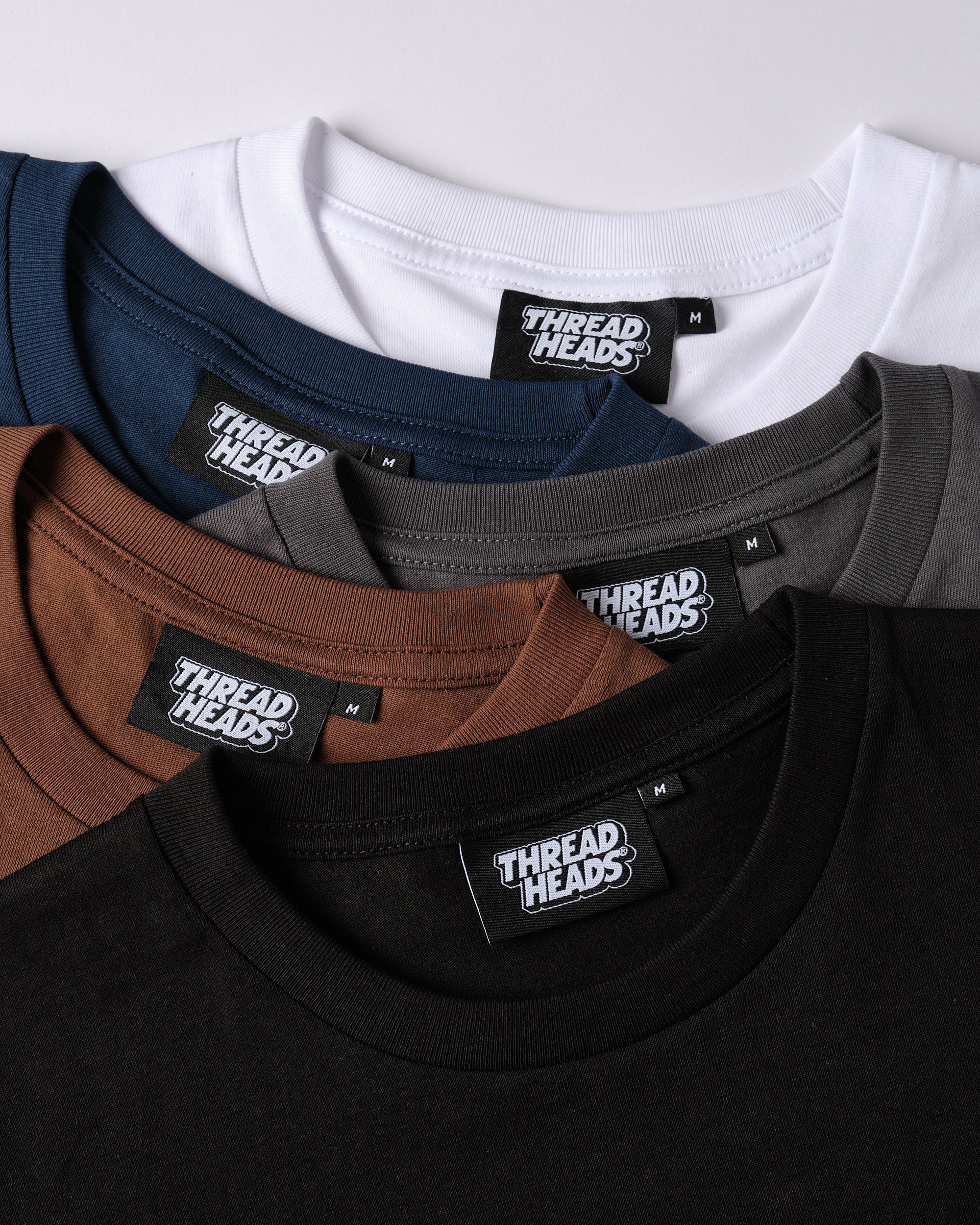 Classic Tee 5-Pack: Black, Brown, Charcoal, Navy, White