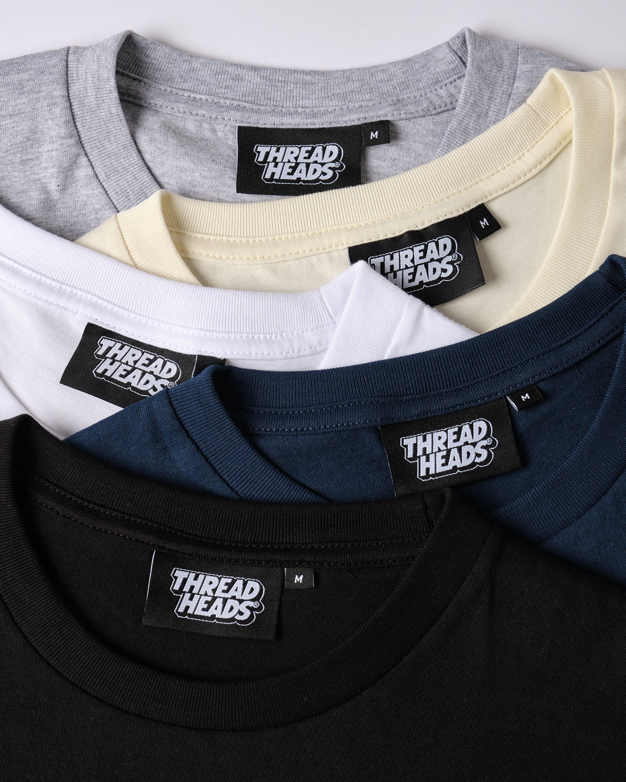 Classic Tee 5-Pack: Black, Navy, White, Natural, Grey