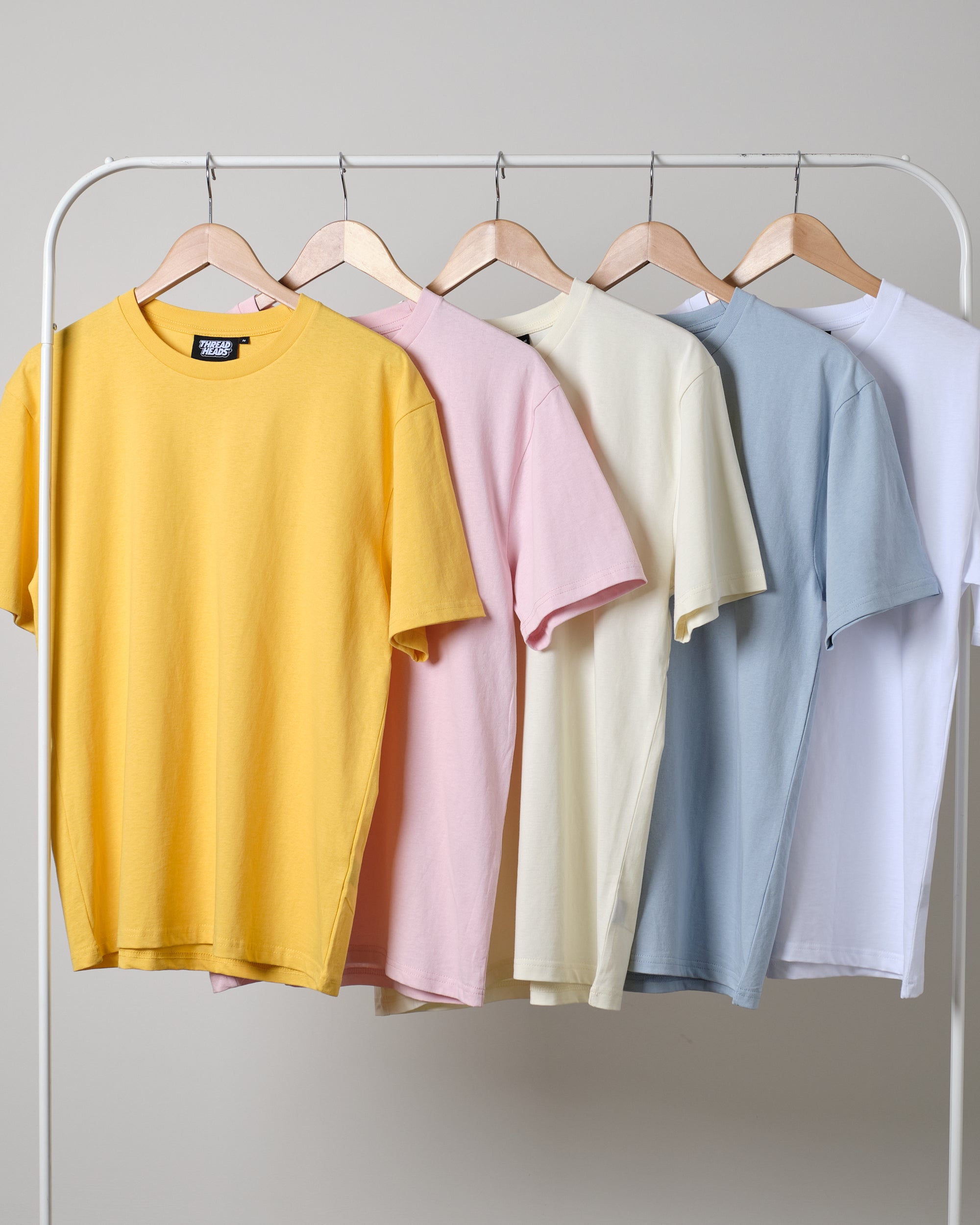 Classic Tee 5-Pack: Yellow, Pink, Natural, Pale Blue, White Australia Online