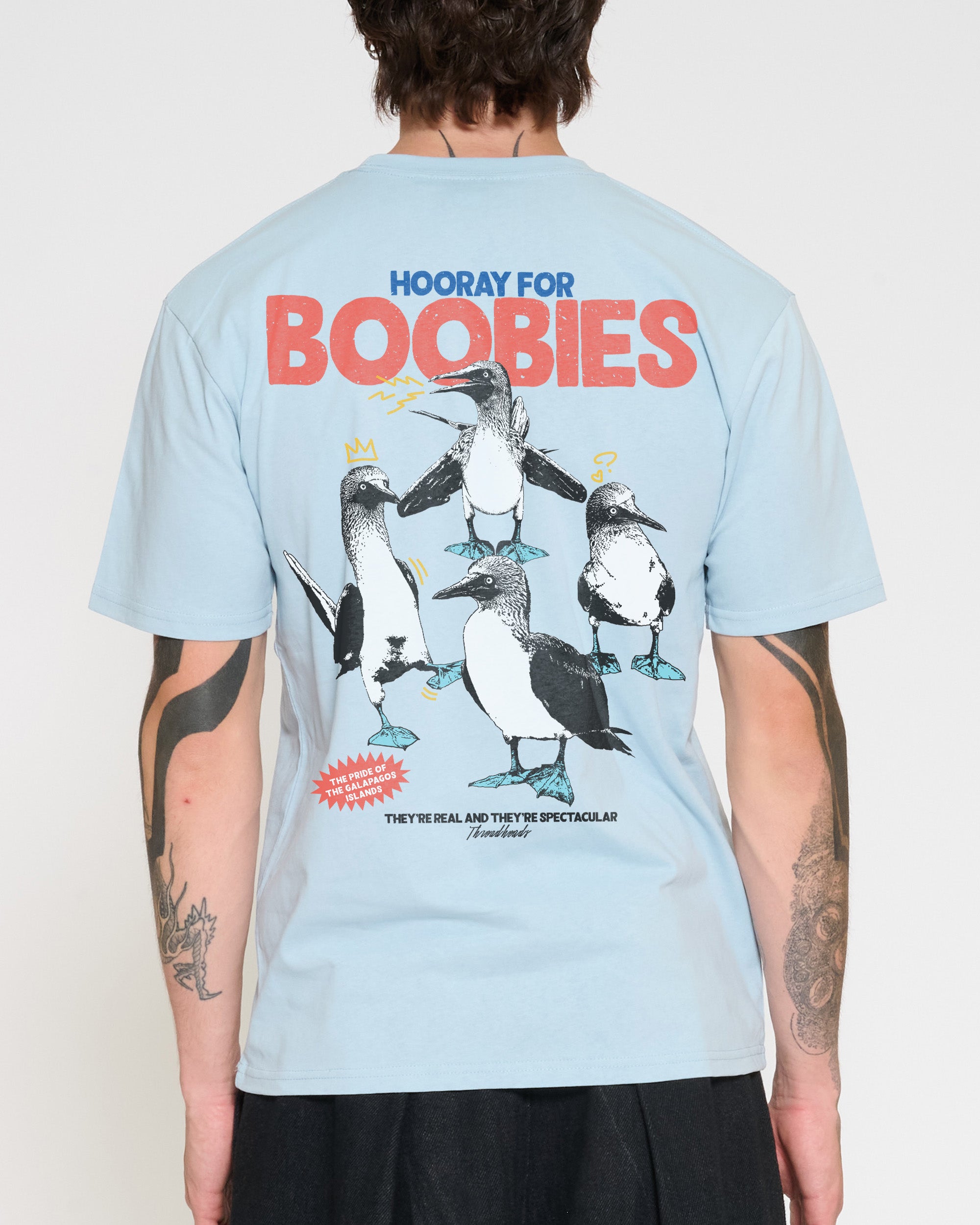 Hooray for Boobies Front and Back T-Shirt