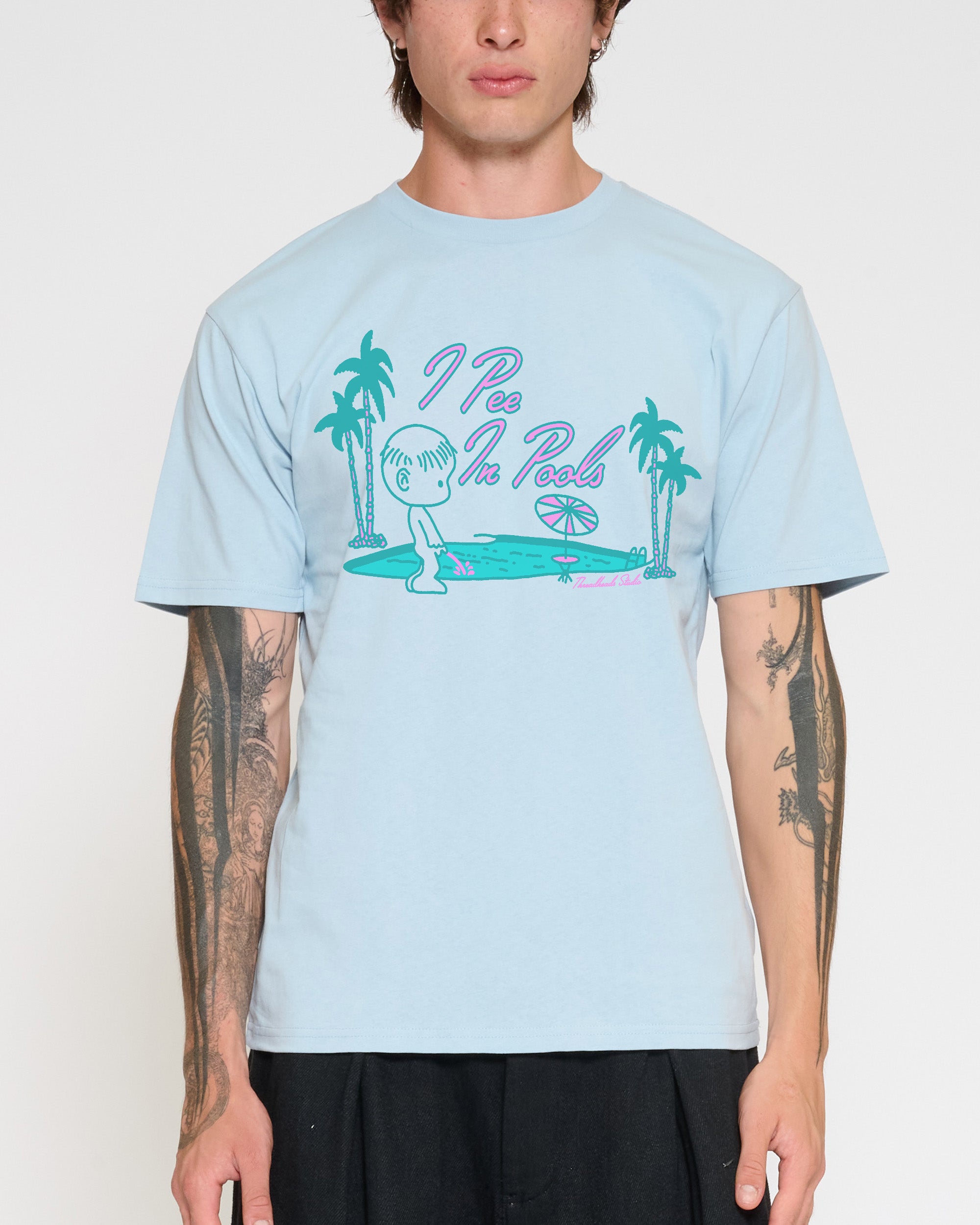 I Pee In Pools Pale Blue T-Shirt