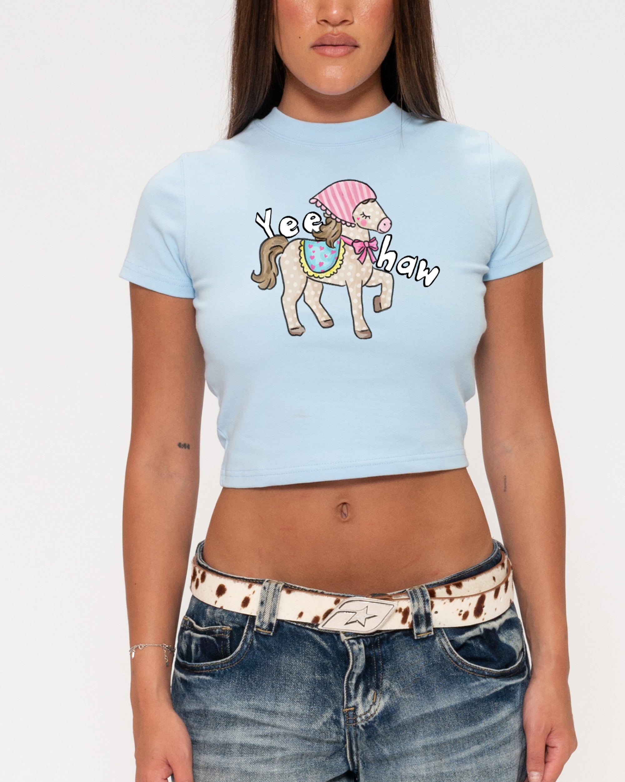 Yeehaw Blue Baby Tee