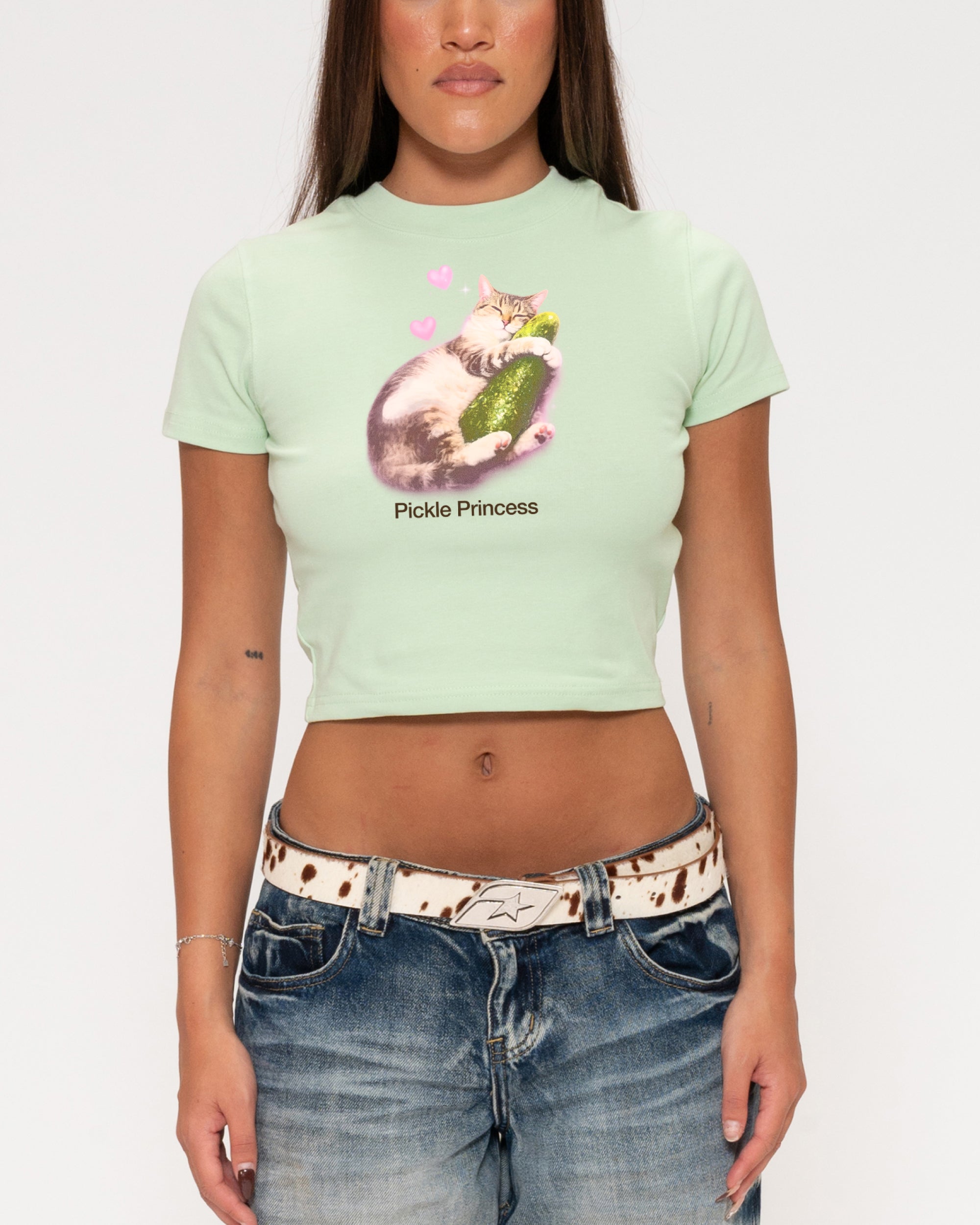 Pickle Princess Green Baby Tee