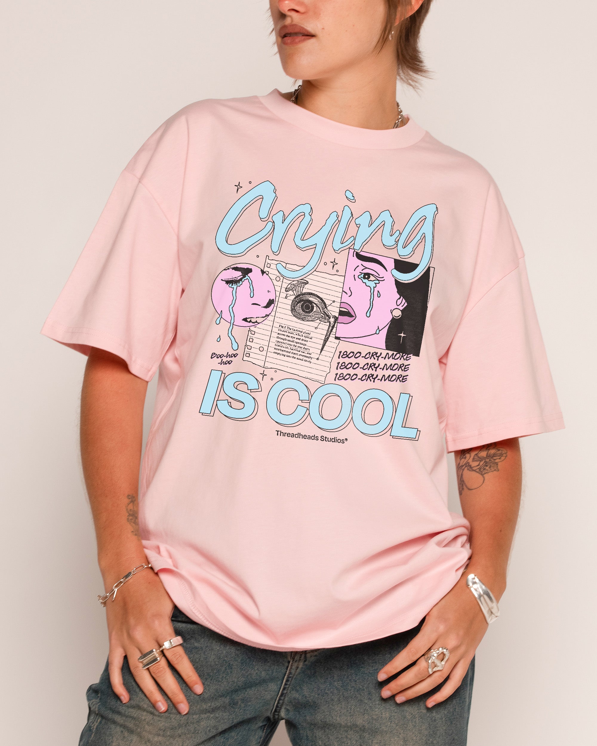 Crying is Cool Pink T-Shirt