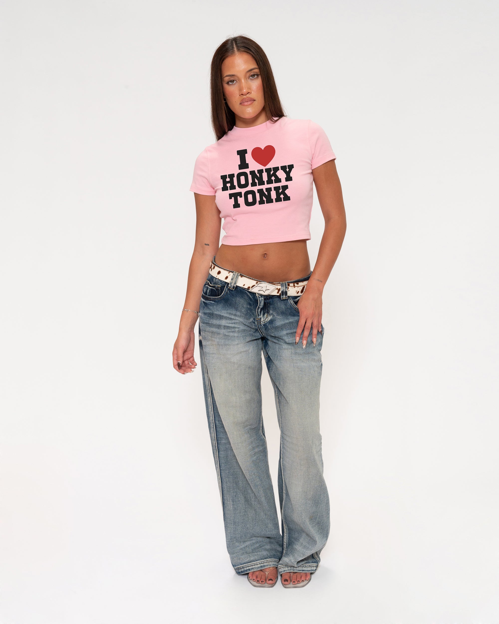 I Love Honky Tonk Pink Baby Tee